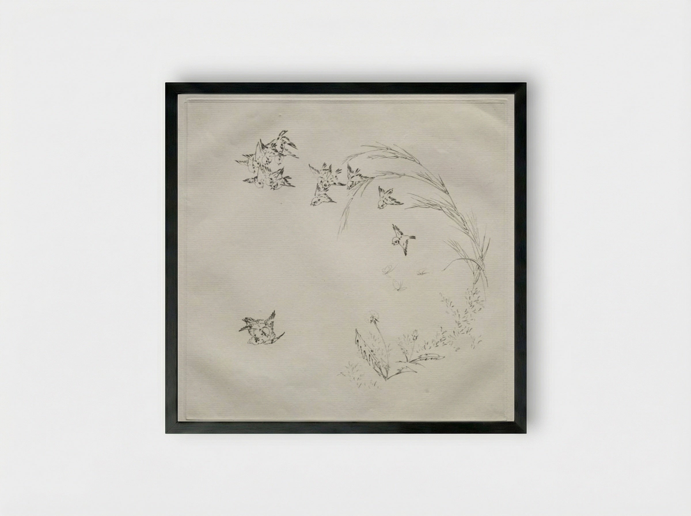 Parisian Service (Haviland service): The Fight (no. 2) - Félix Bracquemond - Framed Print Black