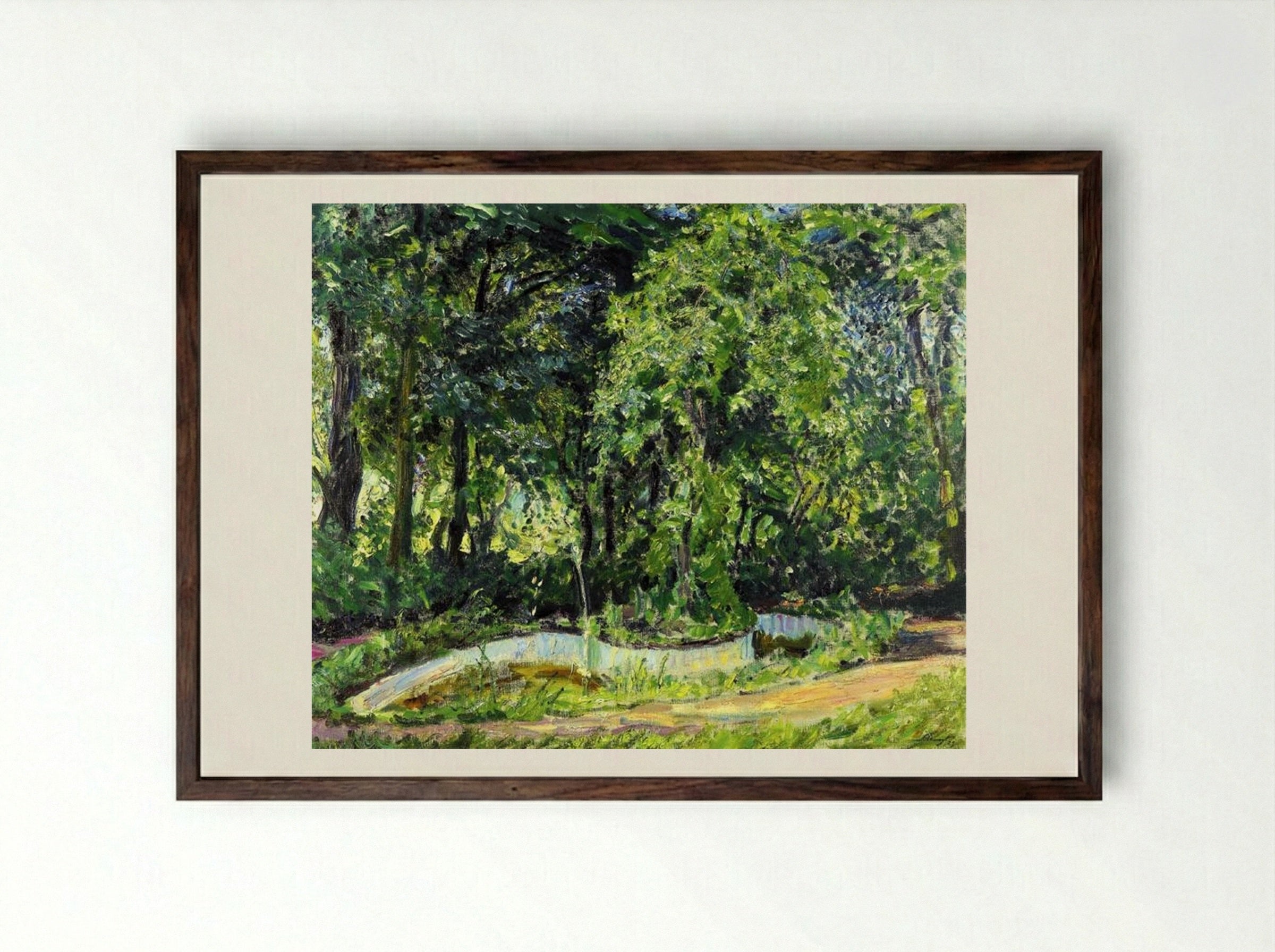 Park Landscape in the Palatinate - Max Slevogt - Framed Print Dark Wood