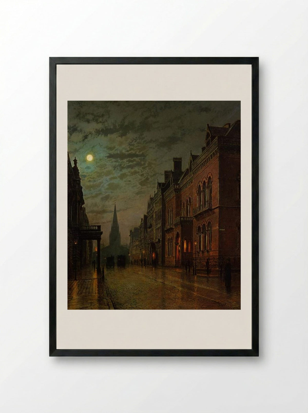 Park Row, Leeds - John Atkinson Grimshaw - Framed Print Black