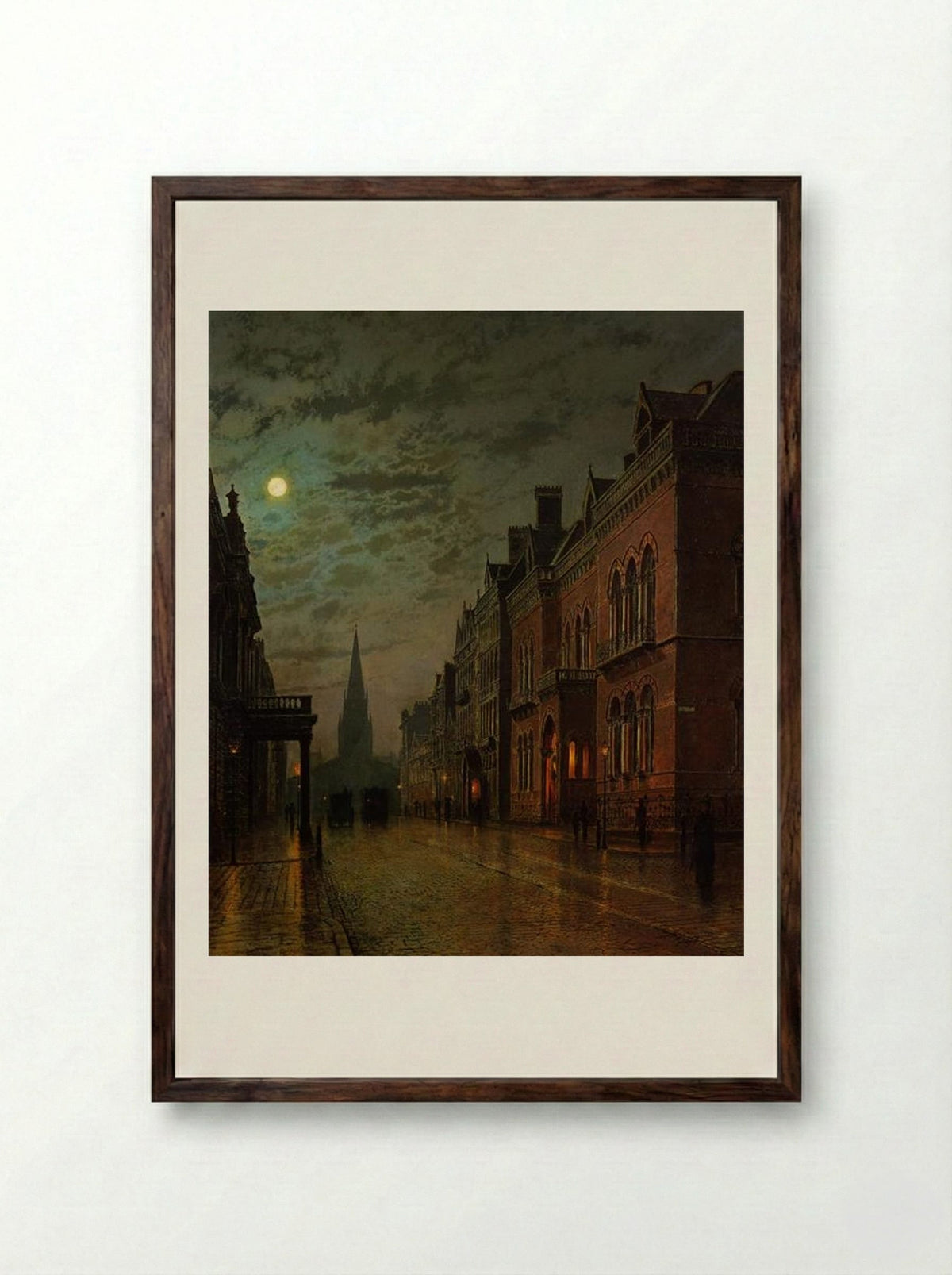 Park Row, Leeds - John Atkinson Grimshaw - Framed Print Dark Wood