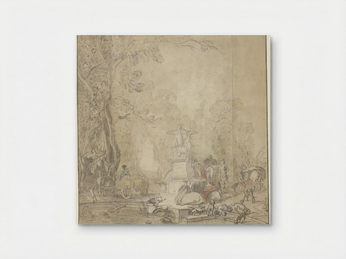 Park View with a Hunting Party - Jacques de Lajoue - Poster