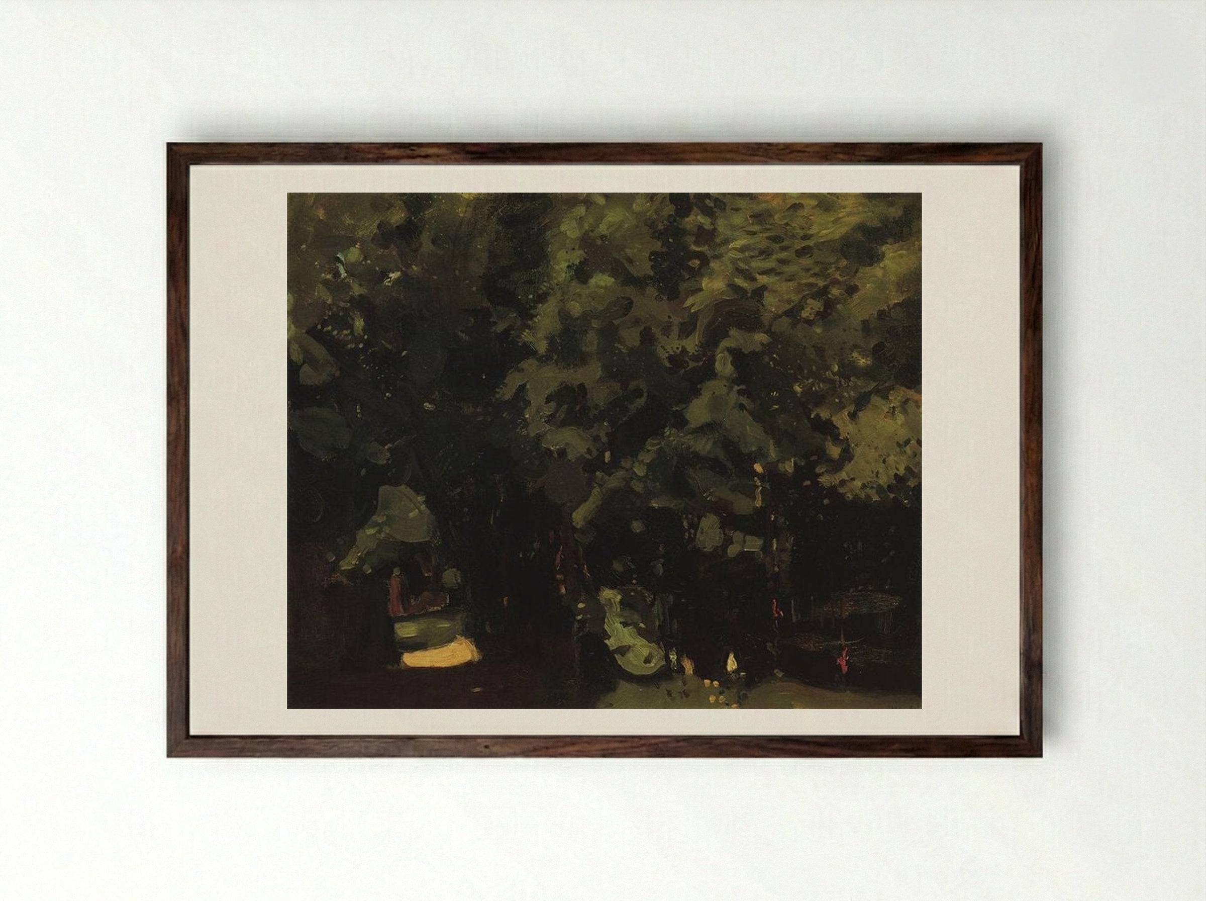 Park - Konstantin Somov - Framed Print Dark Wood