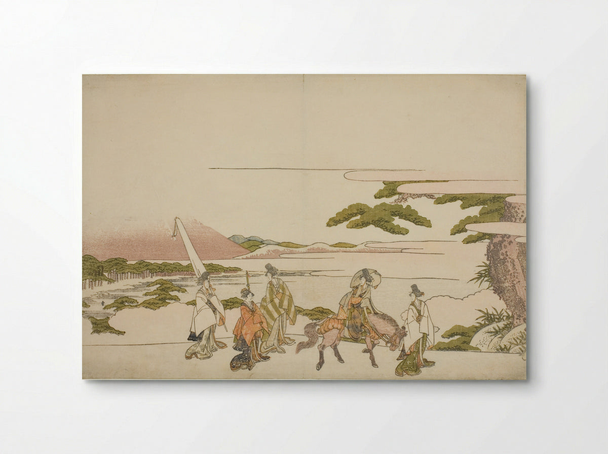 Parody of Ariwara no Narihira's Eastern Journey - Katsushika Hokusai - Poster