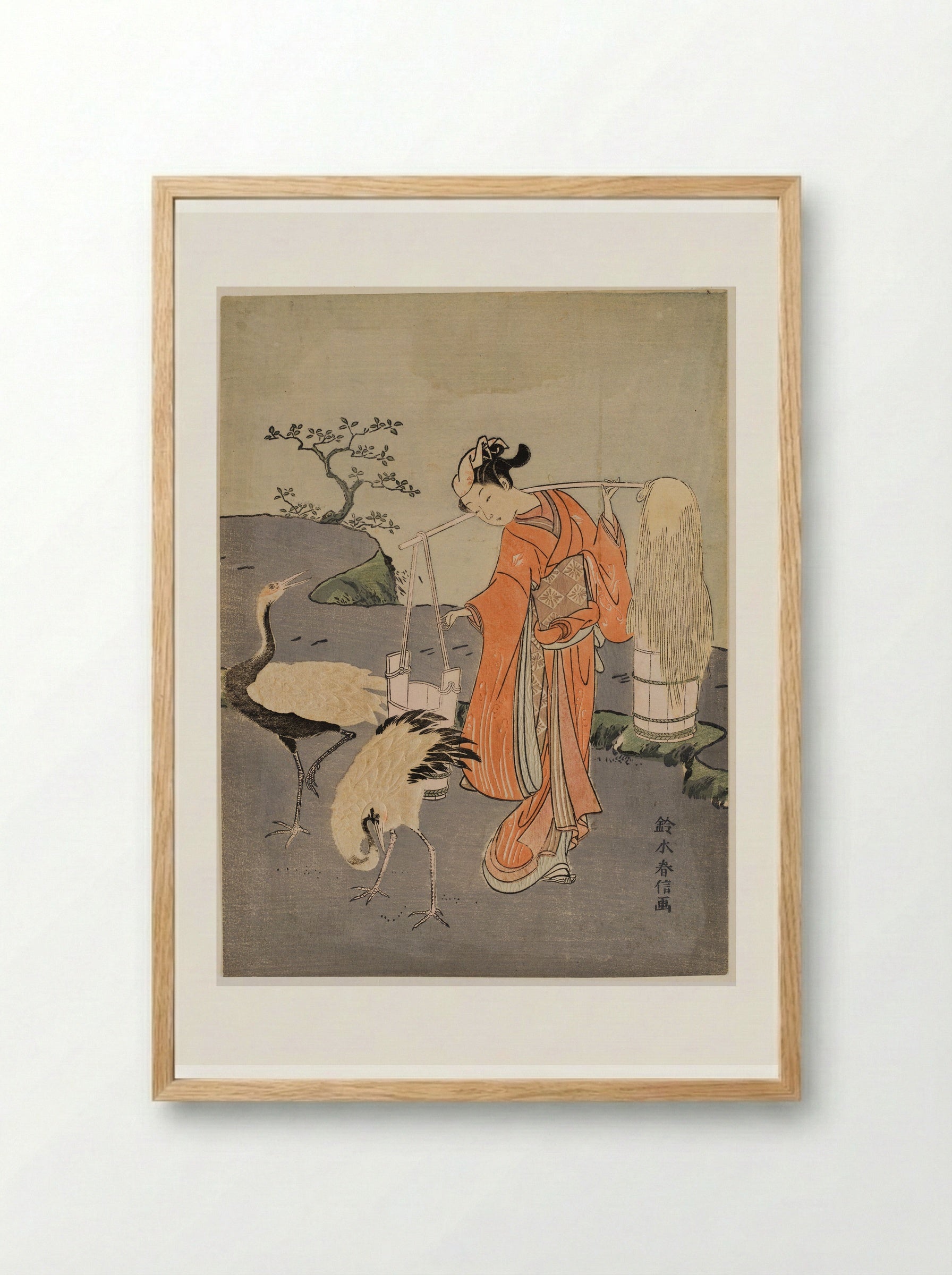 Parody of Lin Heqing (Rinnasei) - Suzuki Harunobu - Framed Print Wood