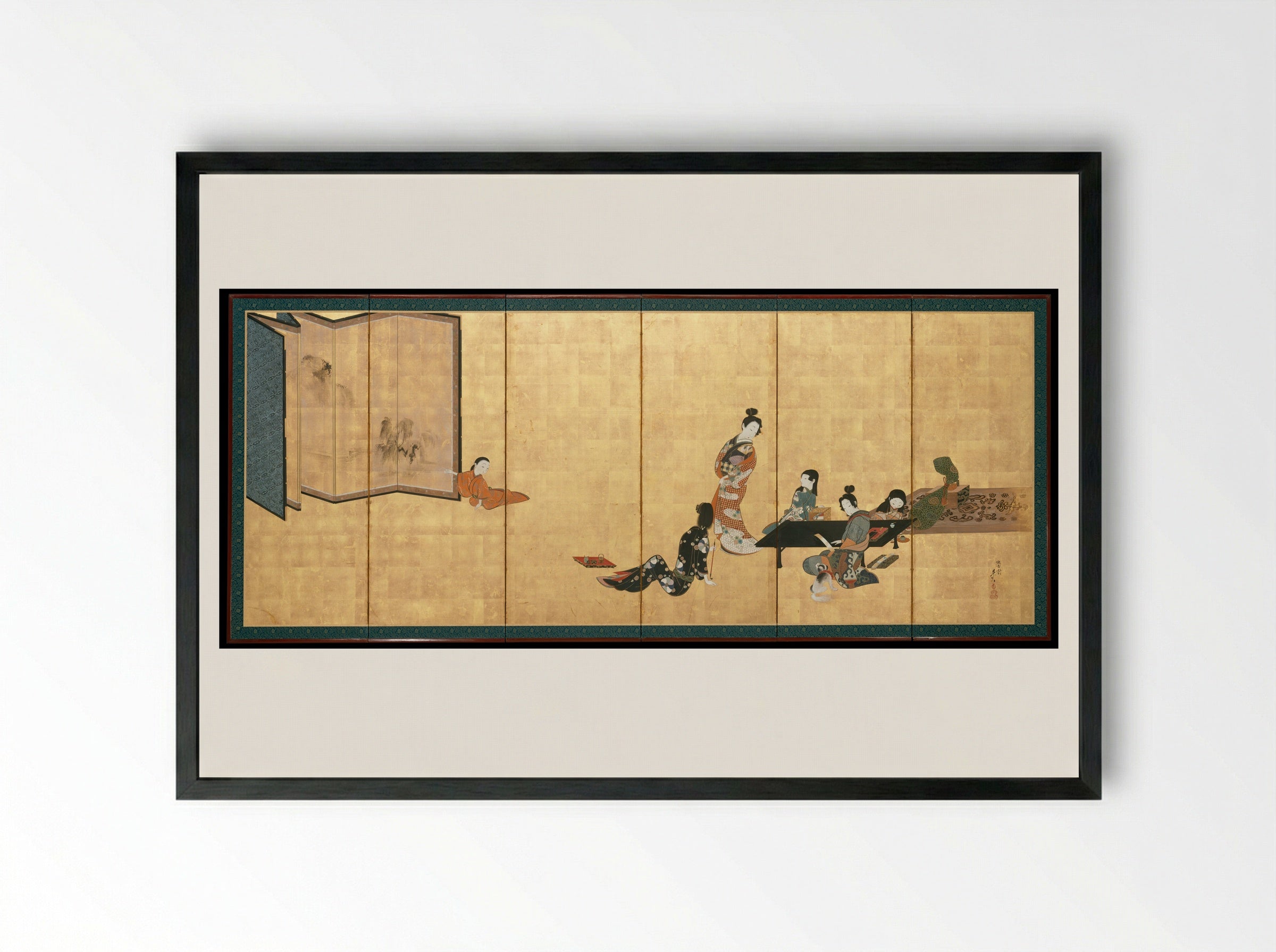 Parody of the Four Accomplishments - Shibata Zeshin - Framed Print Black