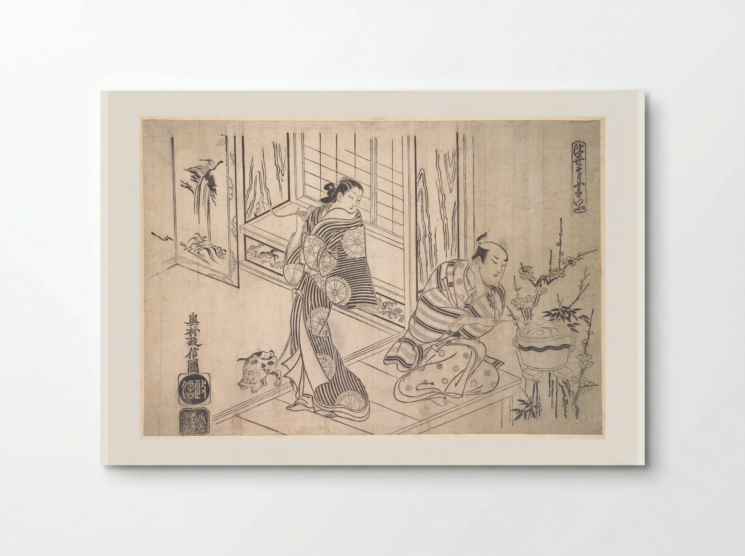 Parody of the Legend of Xu You and Chao Fu - Okumura Masanobu - Poster