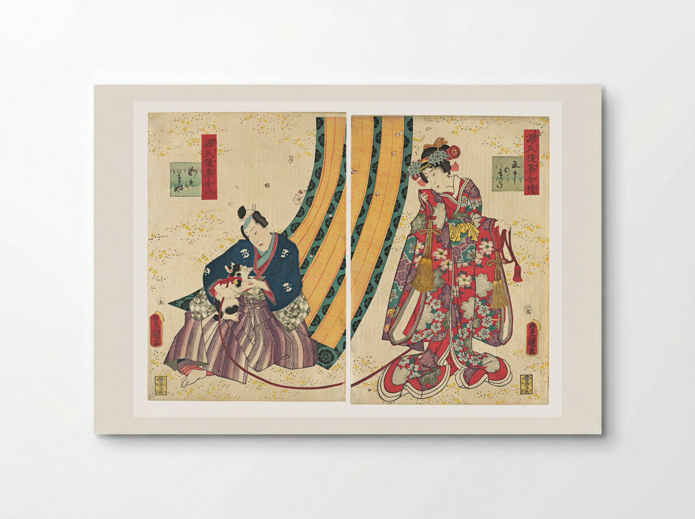 Parody of the Third Princess and Kashiwagi: Chapter 50: A Hut in the Eastern Provinces - Utagawa Kunisada - Poster