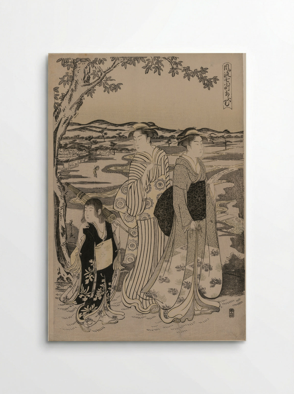 Parrot Komachi, from the series The Fashionable Seven Komachi - Chôbunsai Eishi - Poster