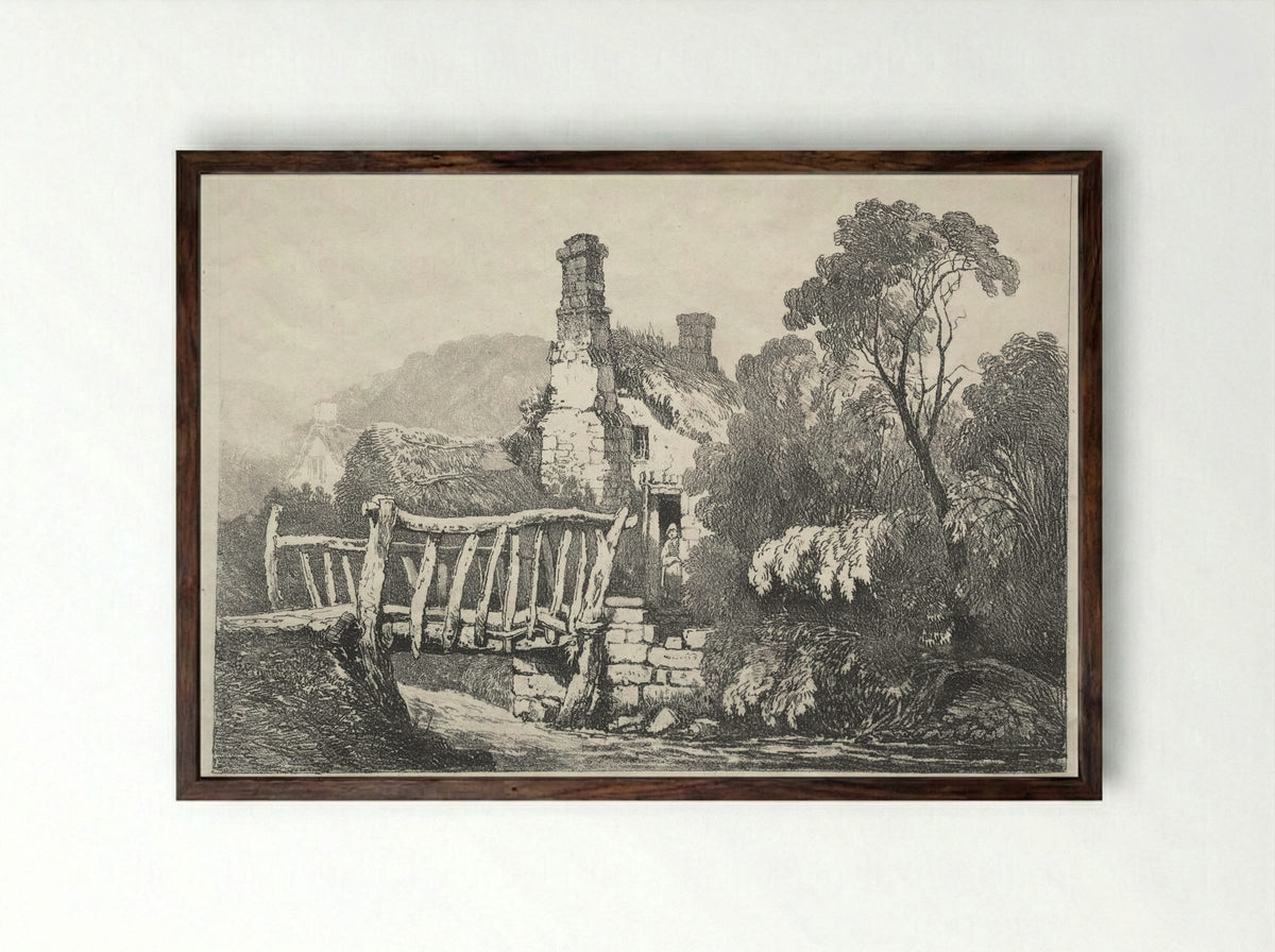 Part of Kirkham Abbey - Samuel Prout - Framed Print Dark Wood