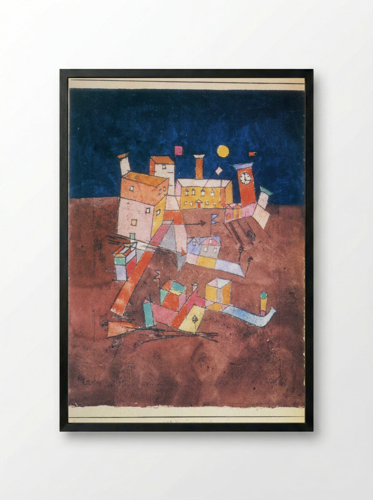 Partie aus G - Paul Klee - Framed Print Black