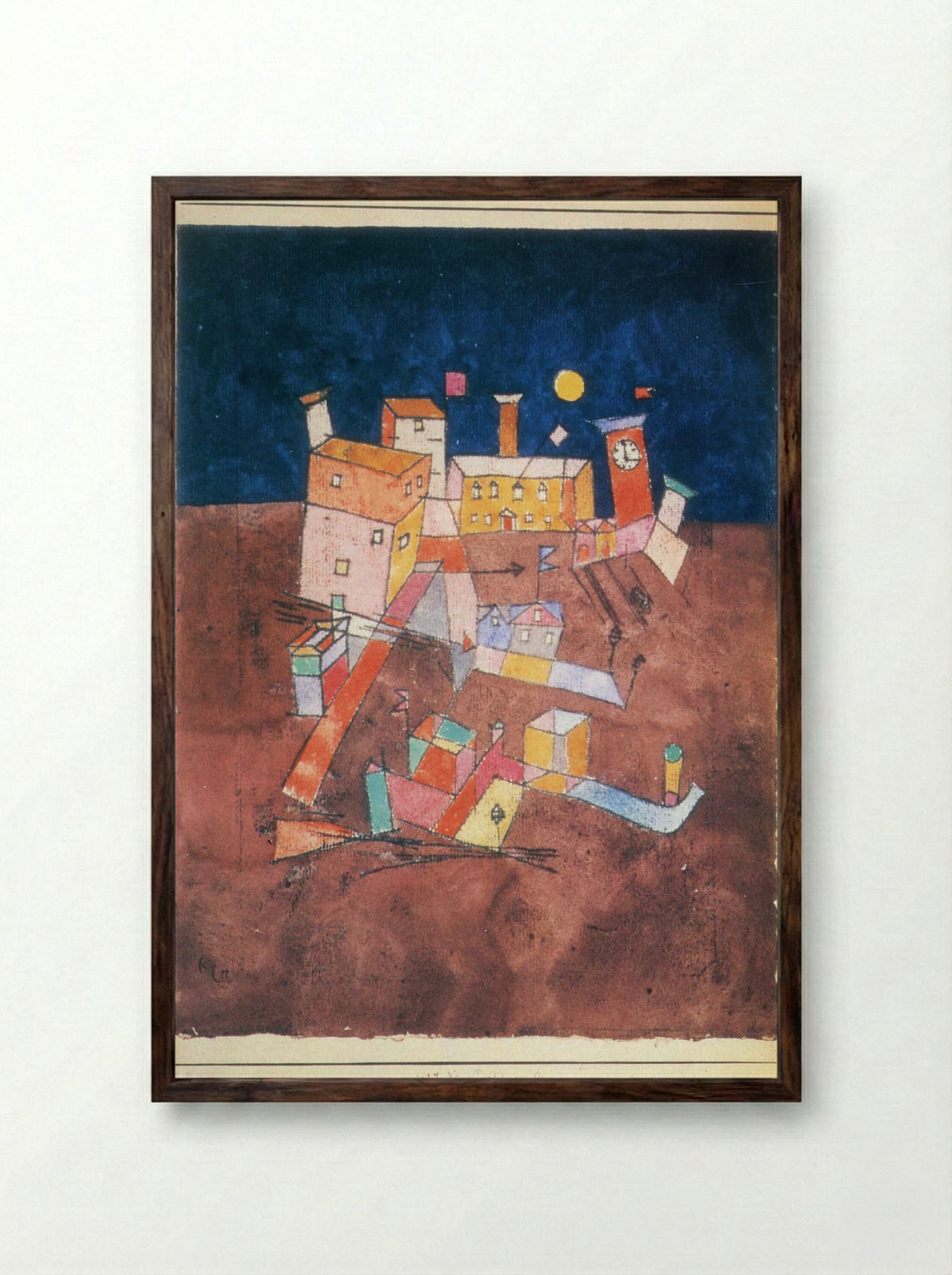 Partie aus G - Paul Klee - Framed Print Dark Wood