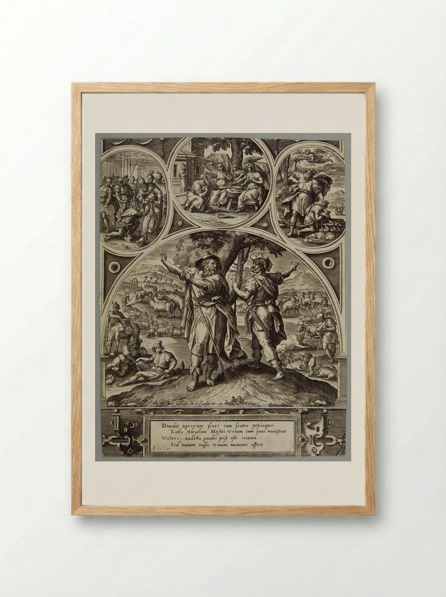 Parting of Abraham and Lot - Adriaen Collaert - Framed Print Wood