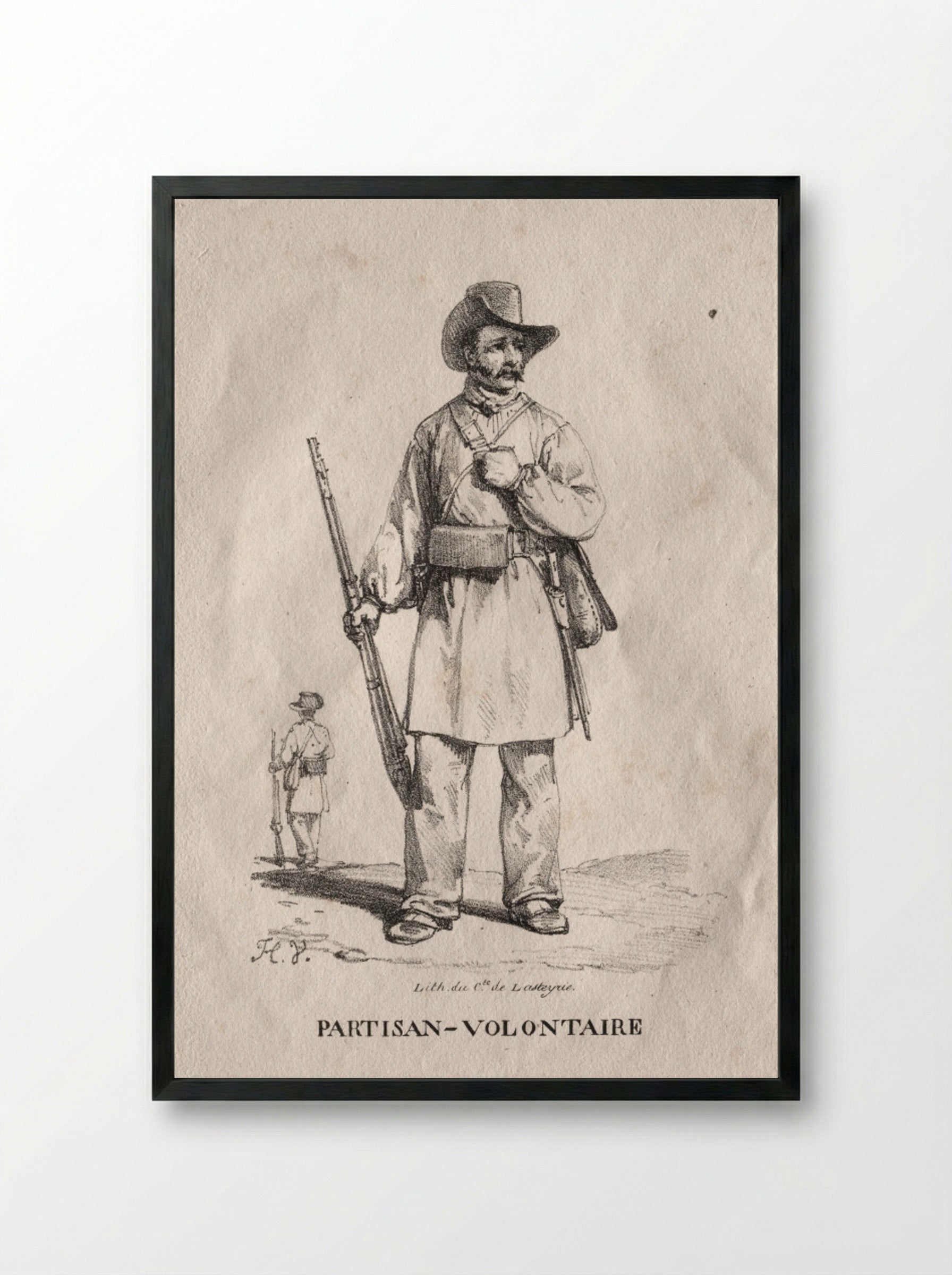 Partisan-Volontaire - Horace Vernet - Framed Print Black