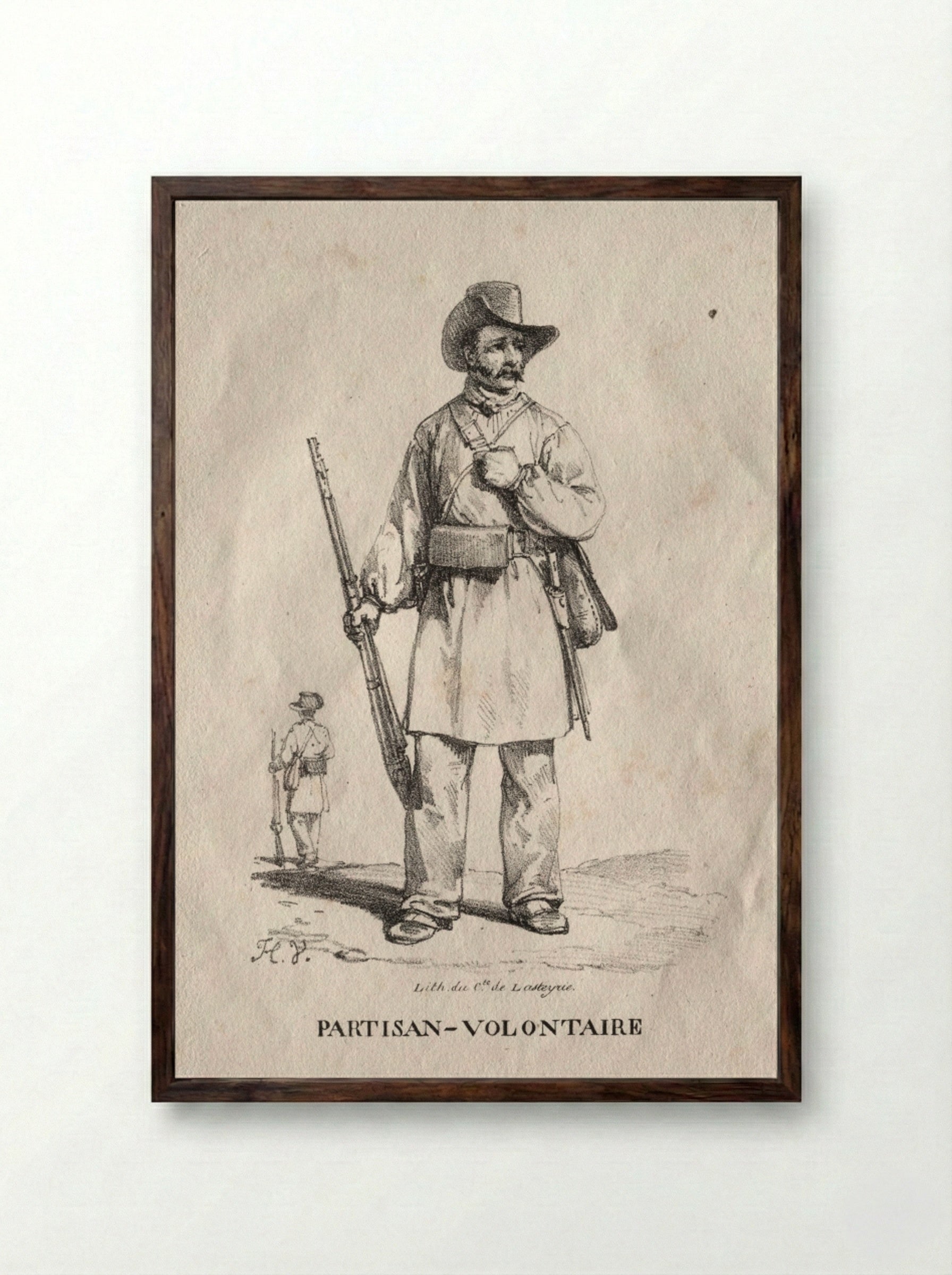 Partisan-Volontaire - Horace Vernet - Framed Print Dark Wood