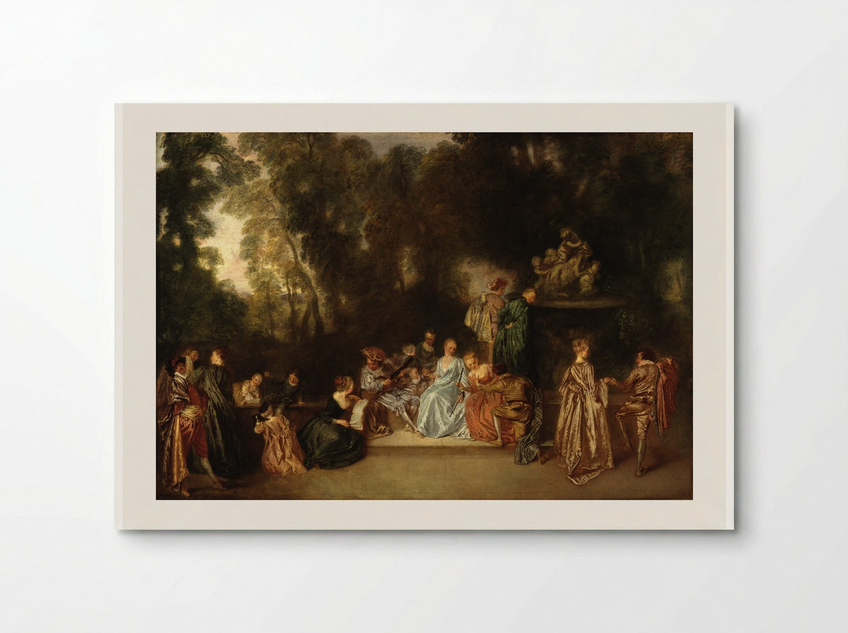 Party in the Open Air - Antoine Watteau - Poster