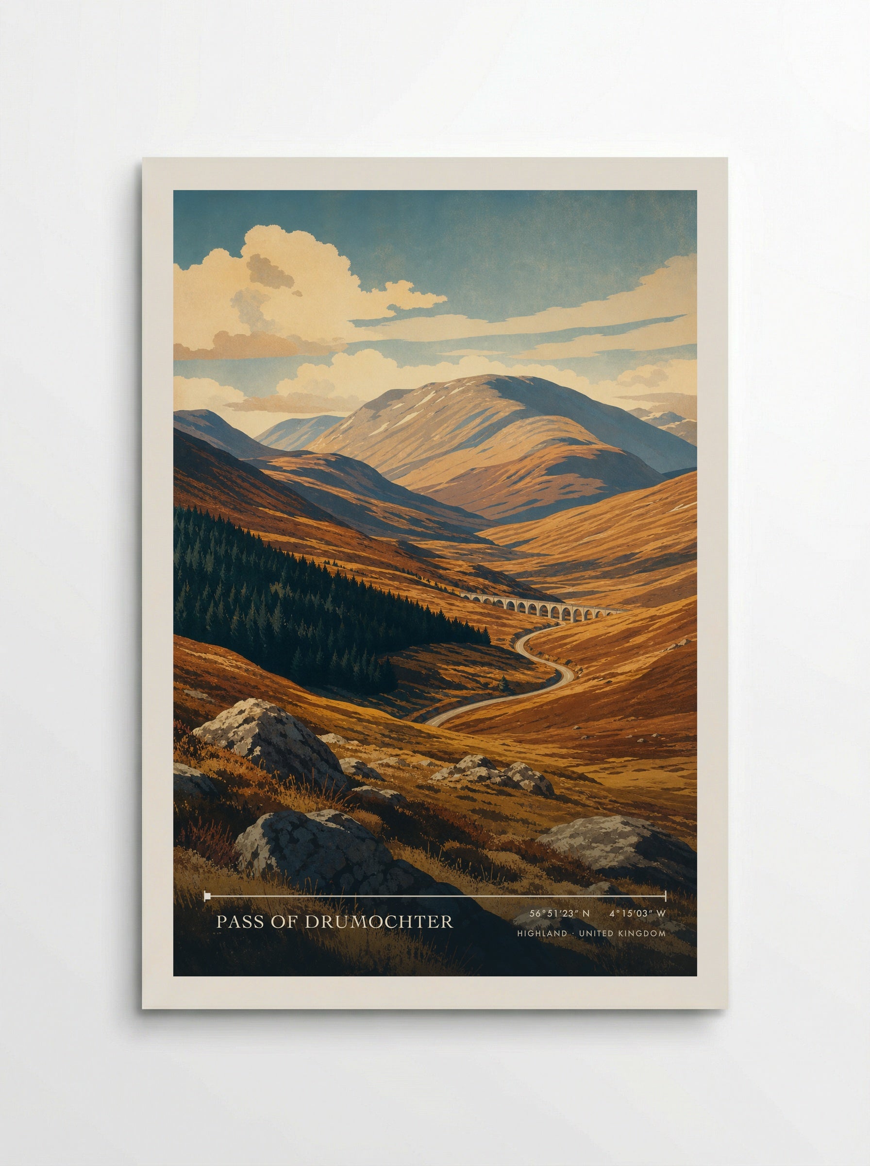 Pass of Drumochter Highland United Kingdom Travel Poster - Poster
