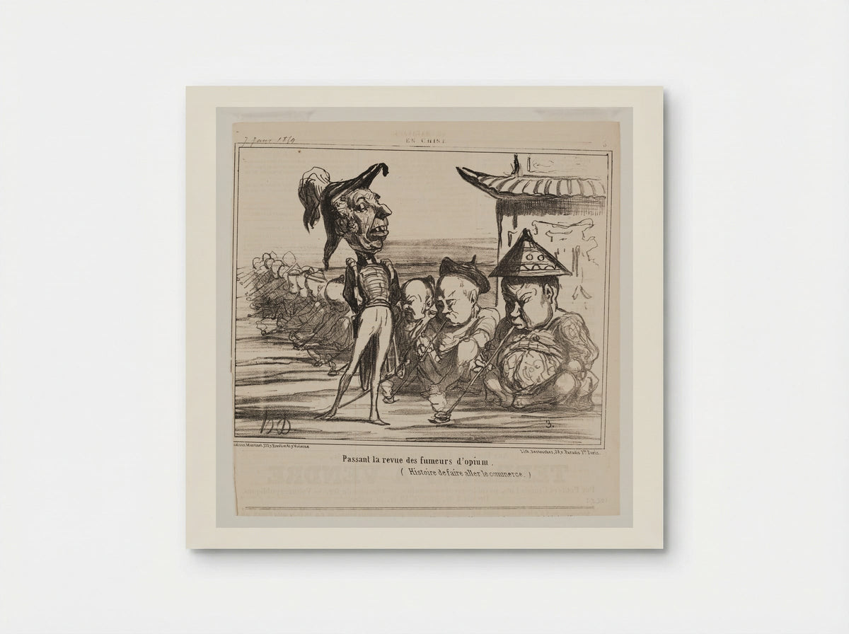 Passant la revue des fumeurs d'opium - Honoré-Victorin Daumier - Poster