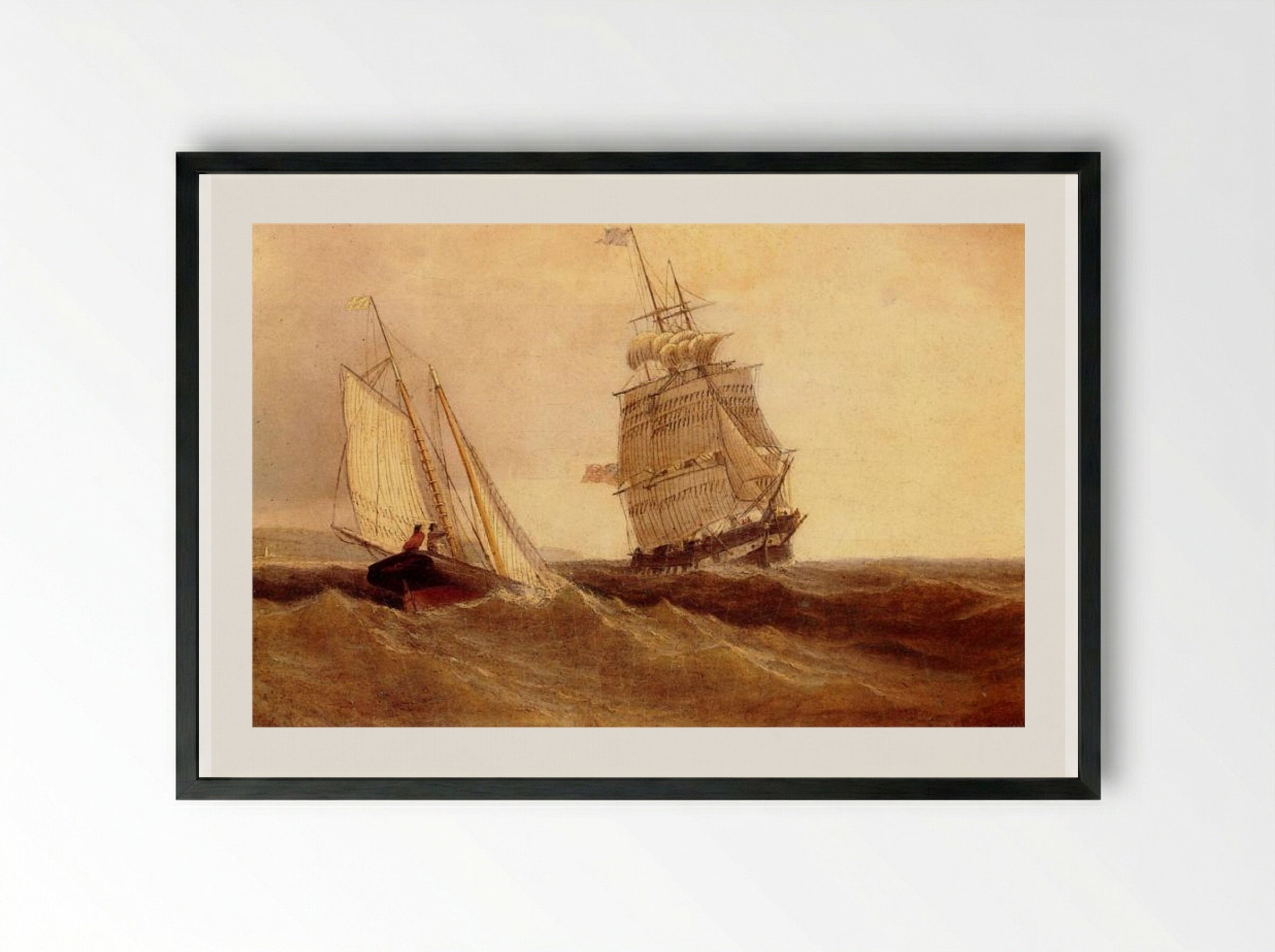 Passing Ships - William Bradford - Framed Print Black