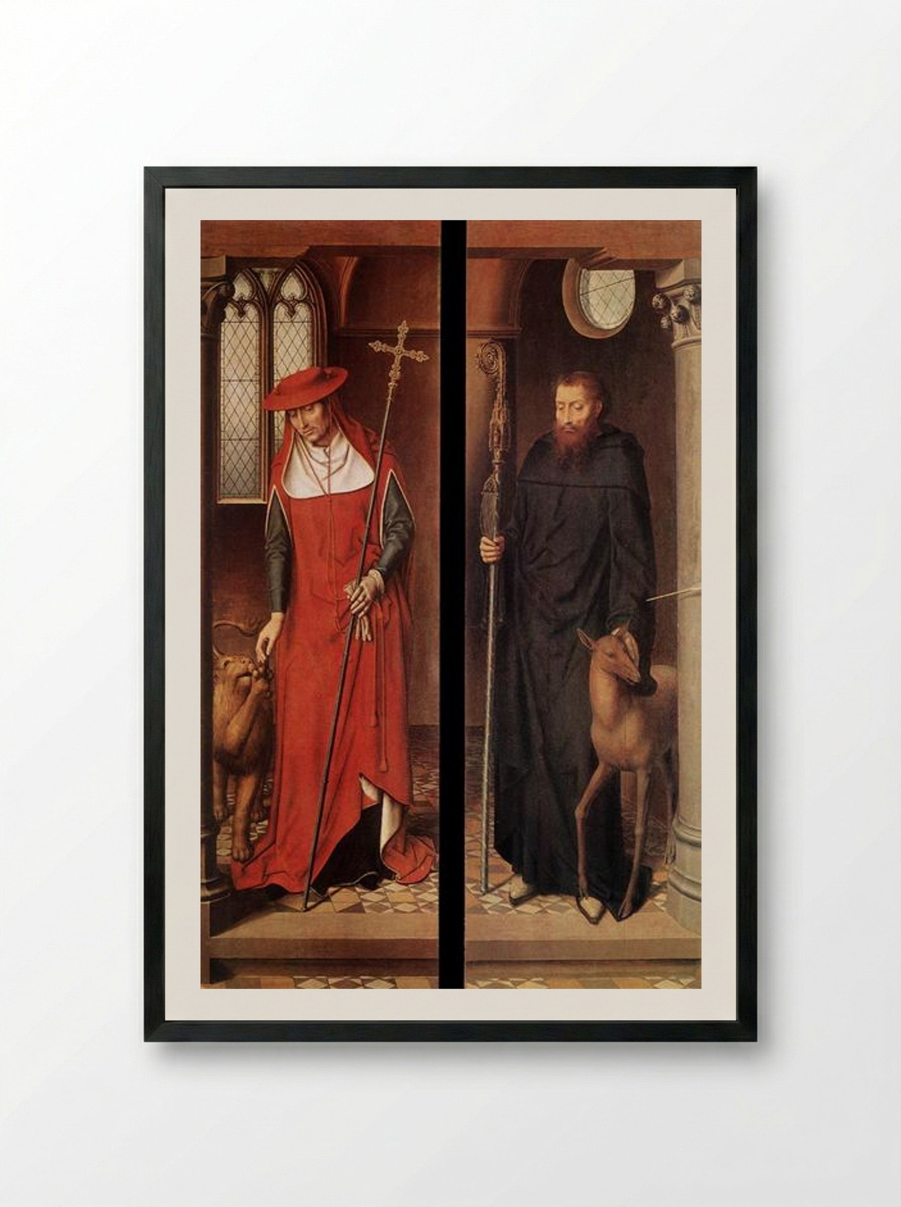 Passion (Greverade) Altarpiece (Closed Shutters) - Hans Memling - Framed Print Black