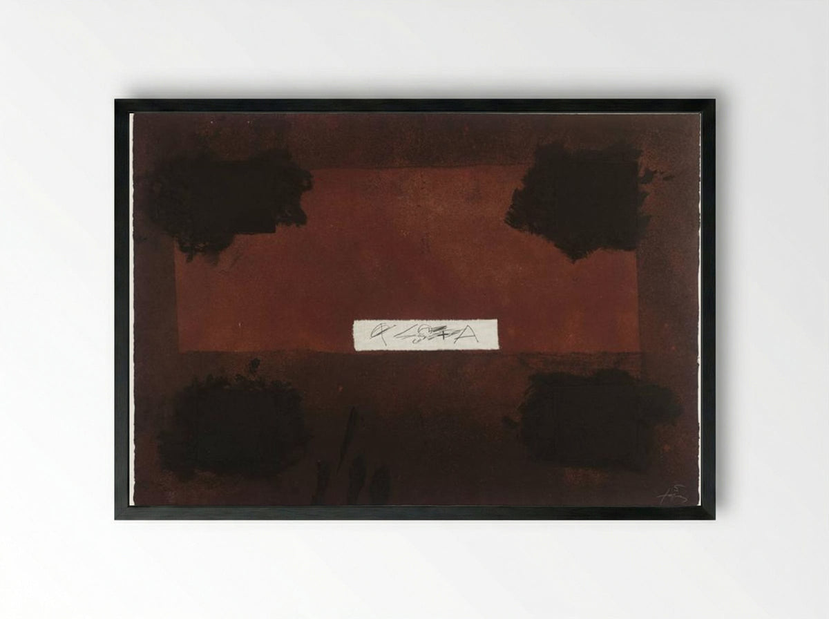 Pasted Cloth - Antoni Tàpies - Framed Print Black