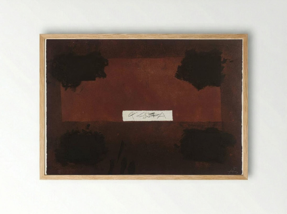 Pasted Cloth - Antoni Tàpies - Framed Print Wood