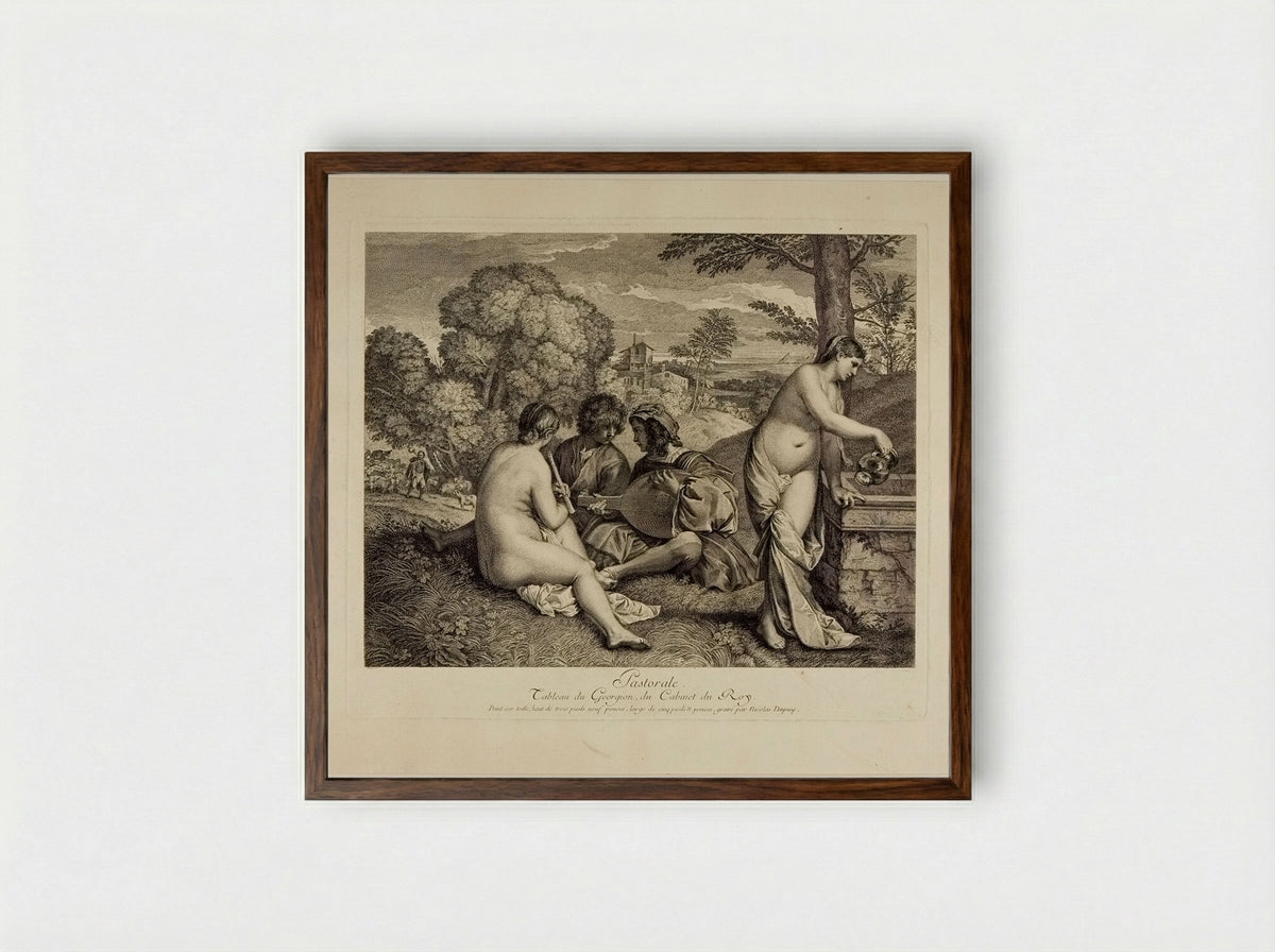 Pastorale - Nicolas Gabriel Dupuis - Framed Print Dark Wood