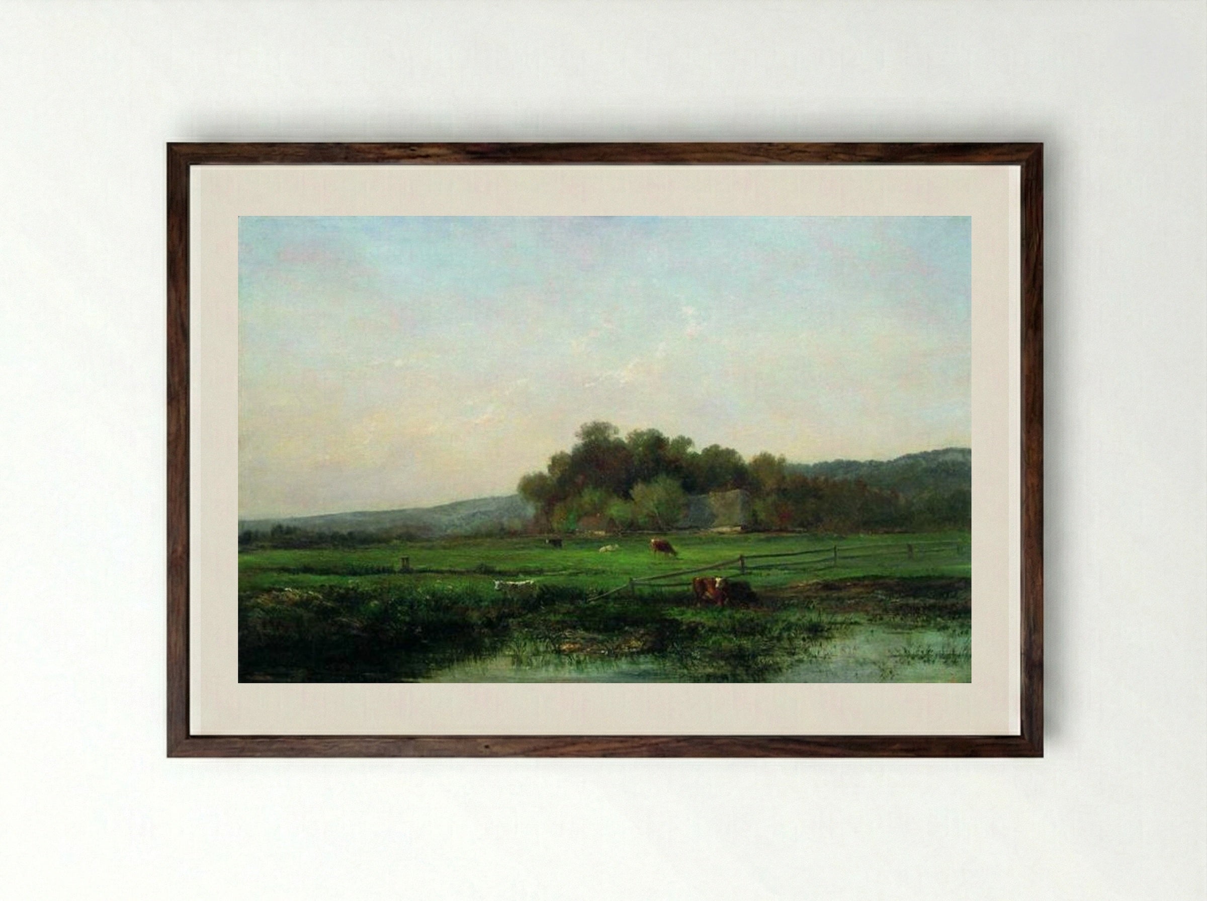 Pasture - Volodymyr Orlovsky - Framed Print Dark Wood