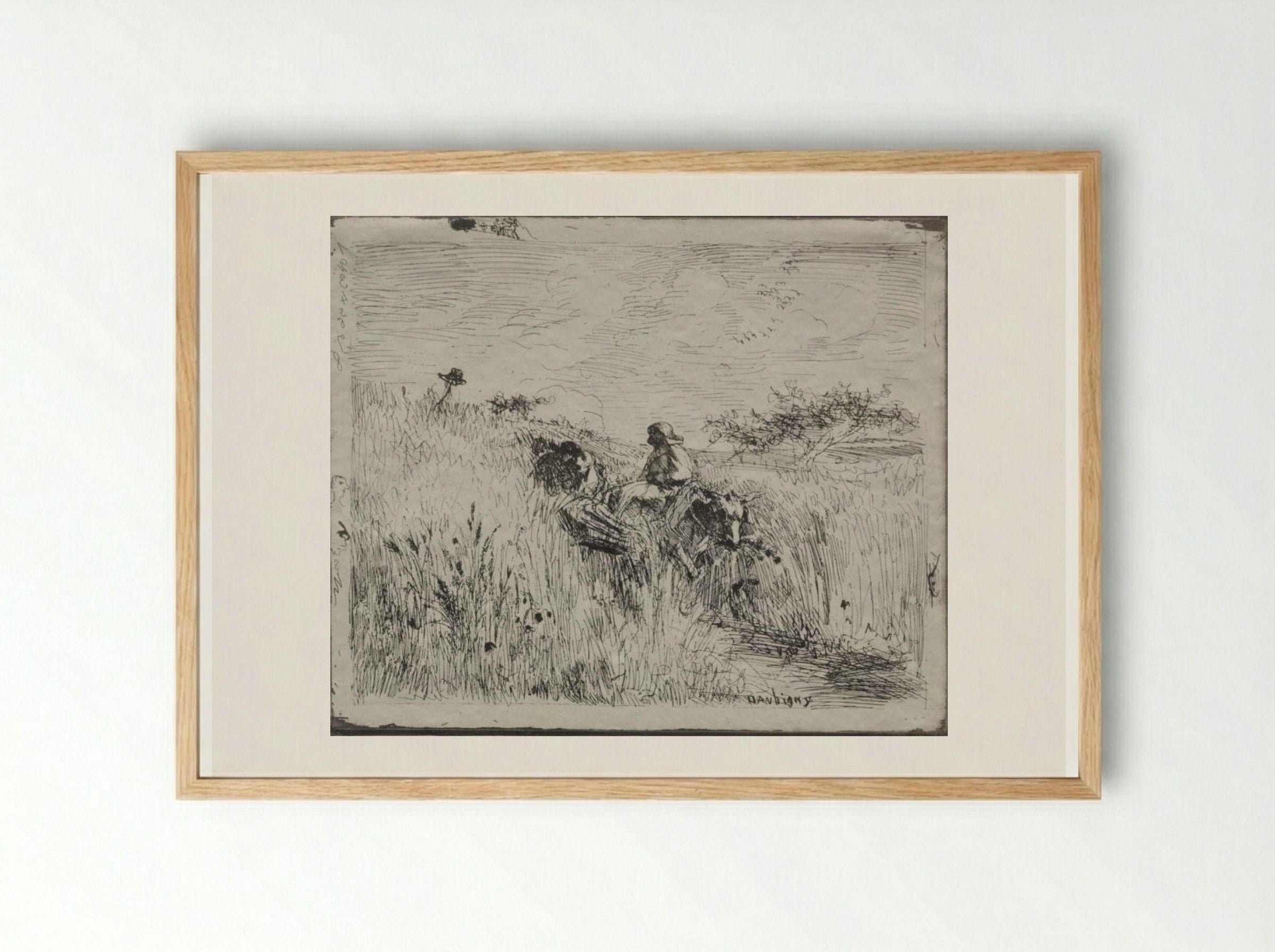 Path Through the Grain Field - Charles François Daubigny - Framed Print Wood