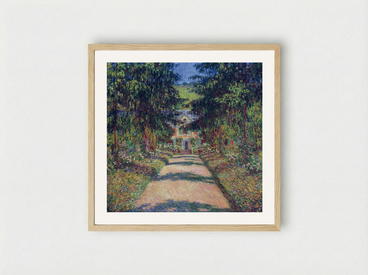 Pathway in Monet's Garden at Giverny - Claude Monet - Framed Print Wood