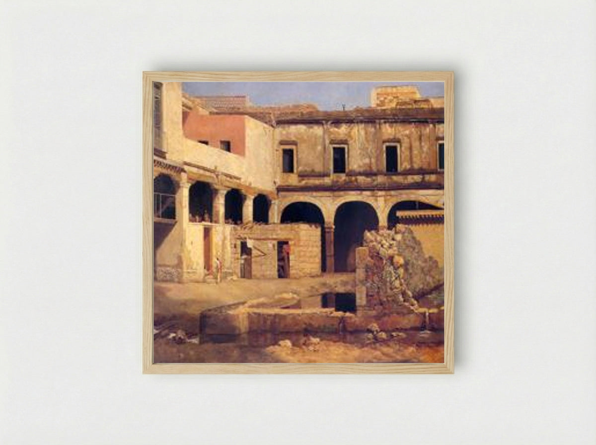 Patio del Exconvento de San Agustín - José María Velasco Gómez - Framed Print Wood
