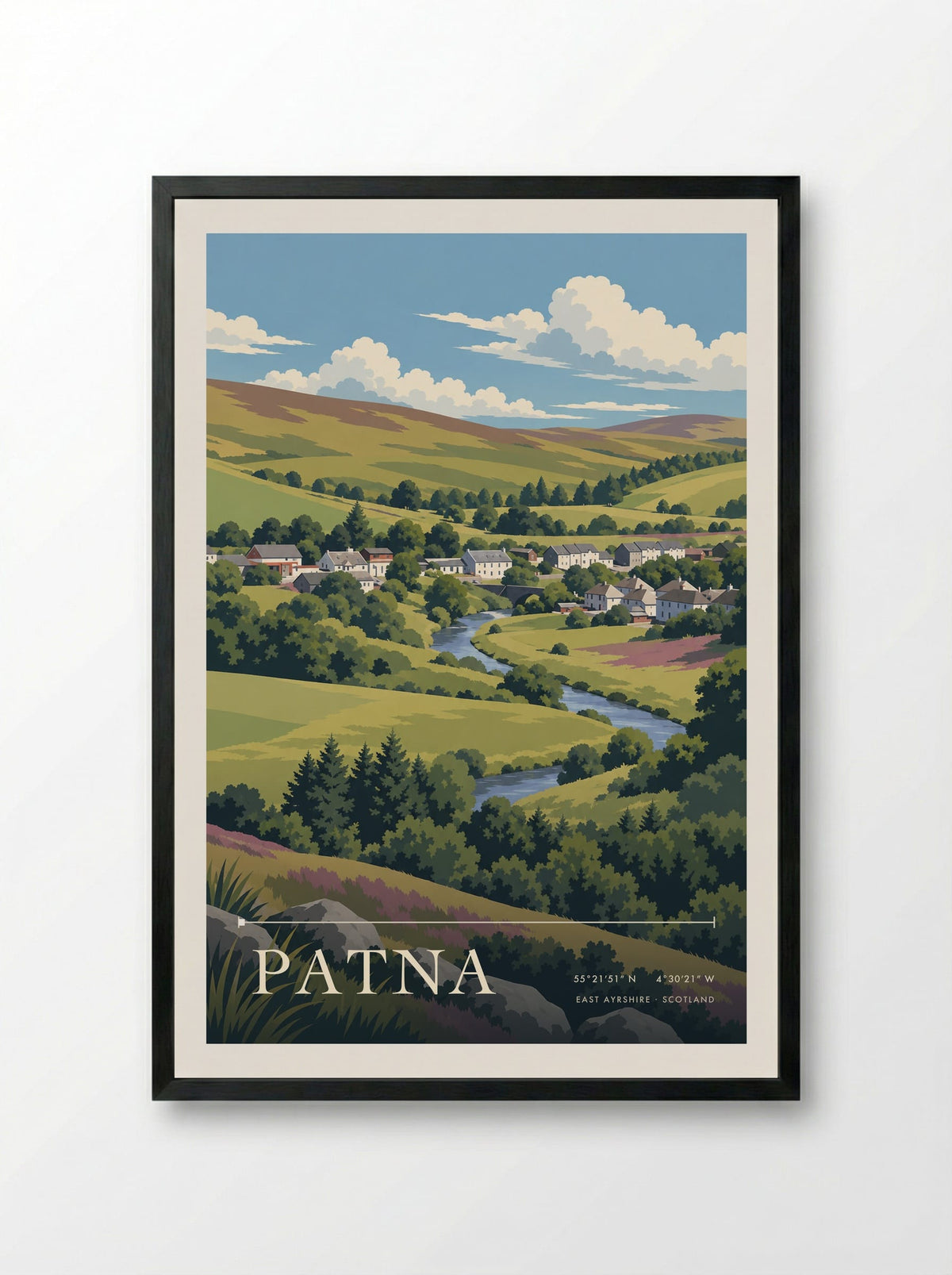Patna, East Ayrshire | Travel Poster - Framed Print Black