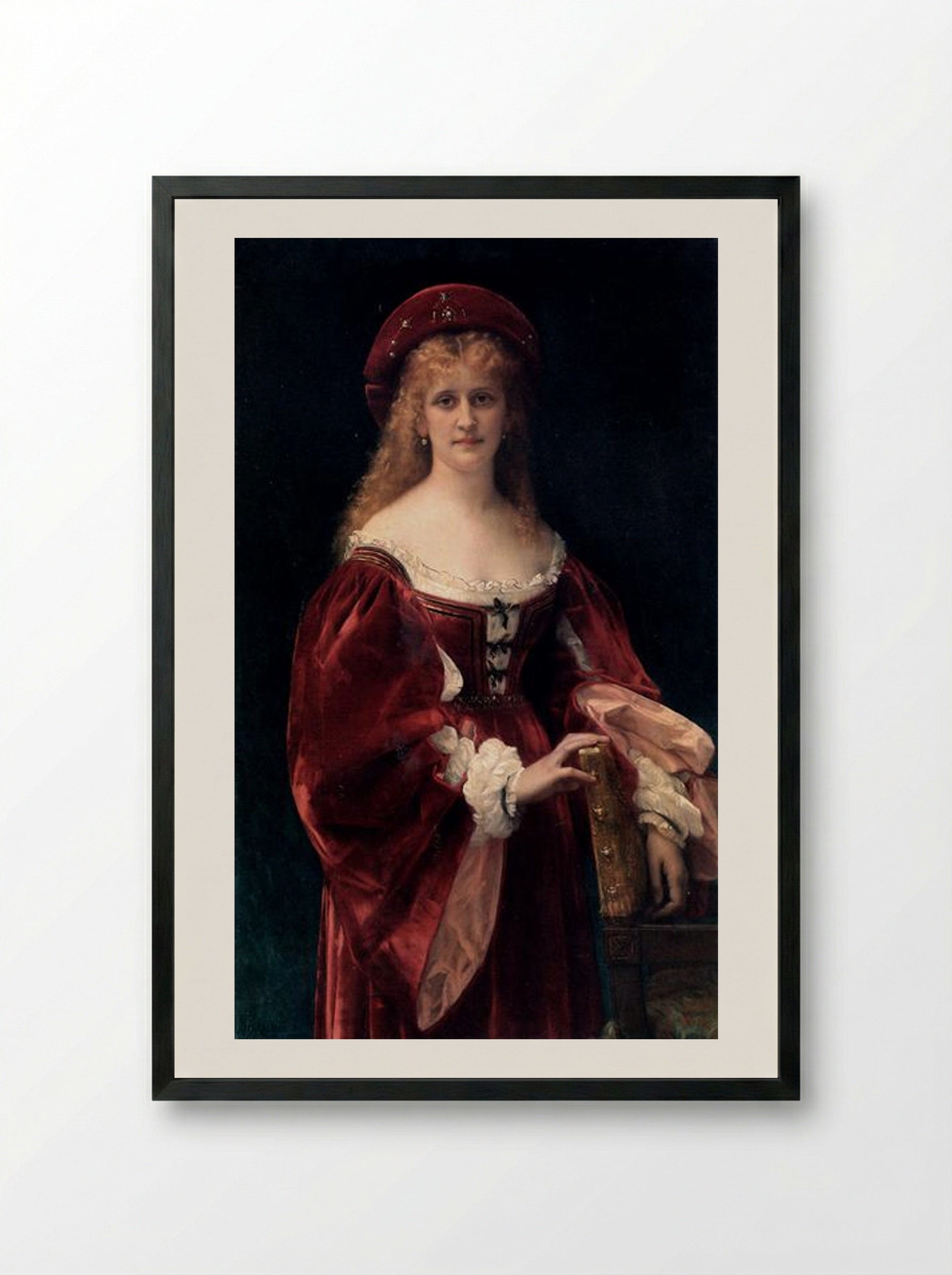 Patricienne de Venise - Alexandre Cabanel - Framed Print Black