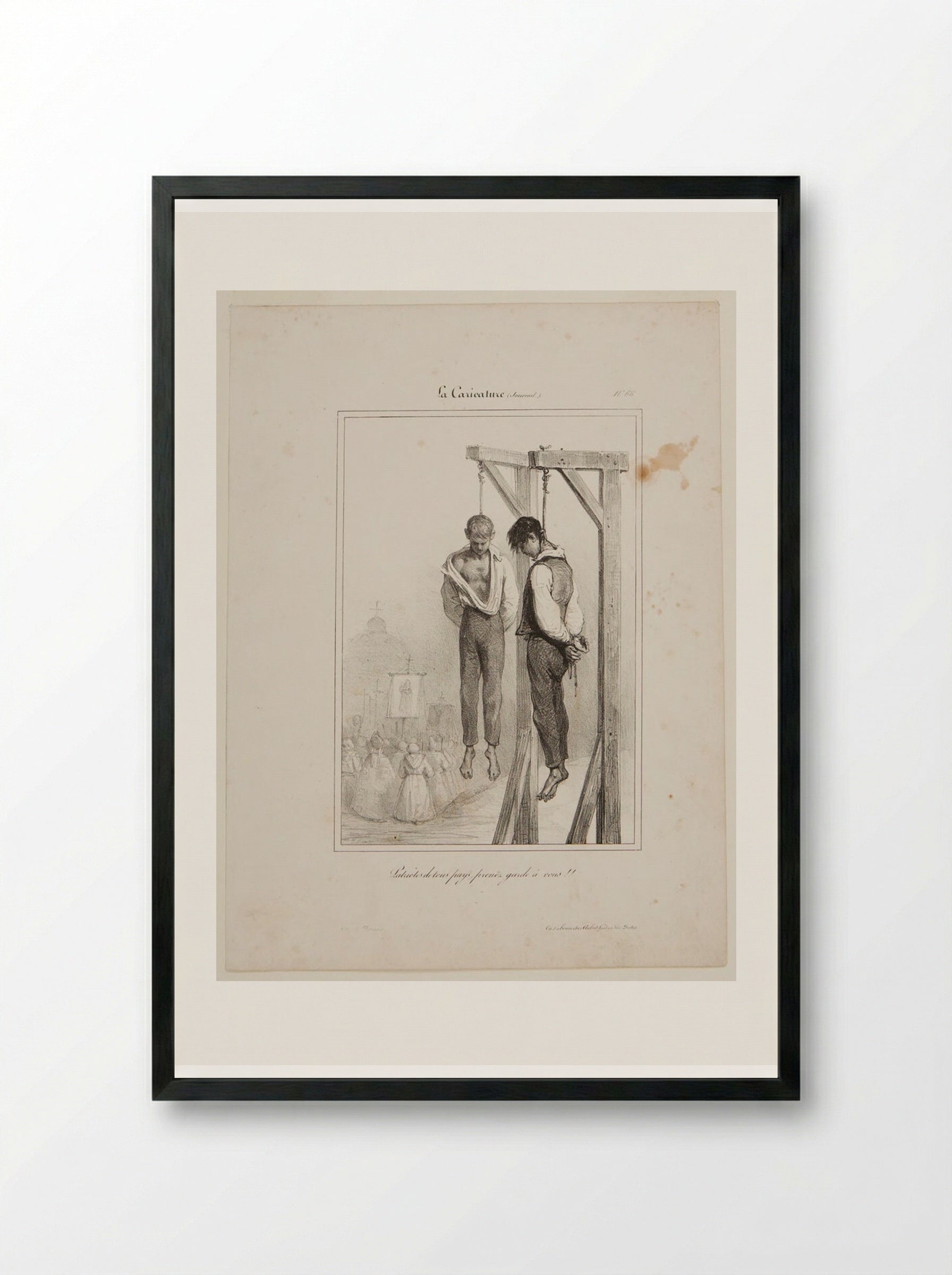 Patriots of All Nations, Watch Yourselves!! - Denis-Auguste-Marie Raffet - Framed Print Black