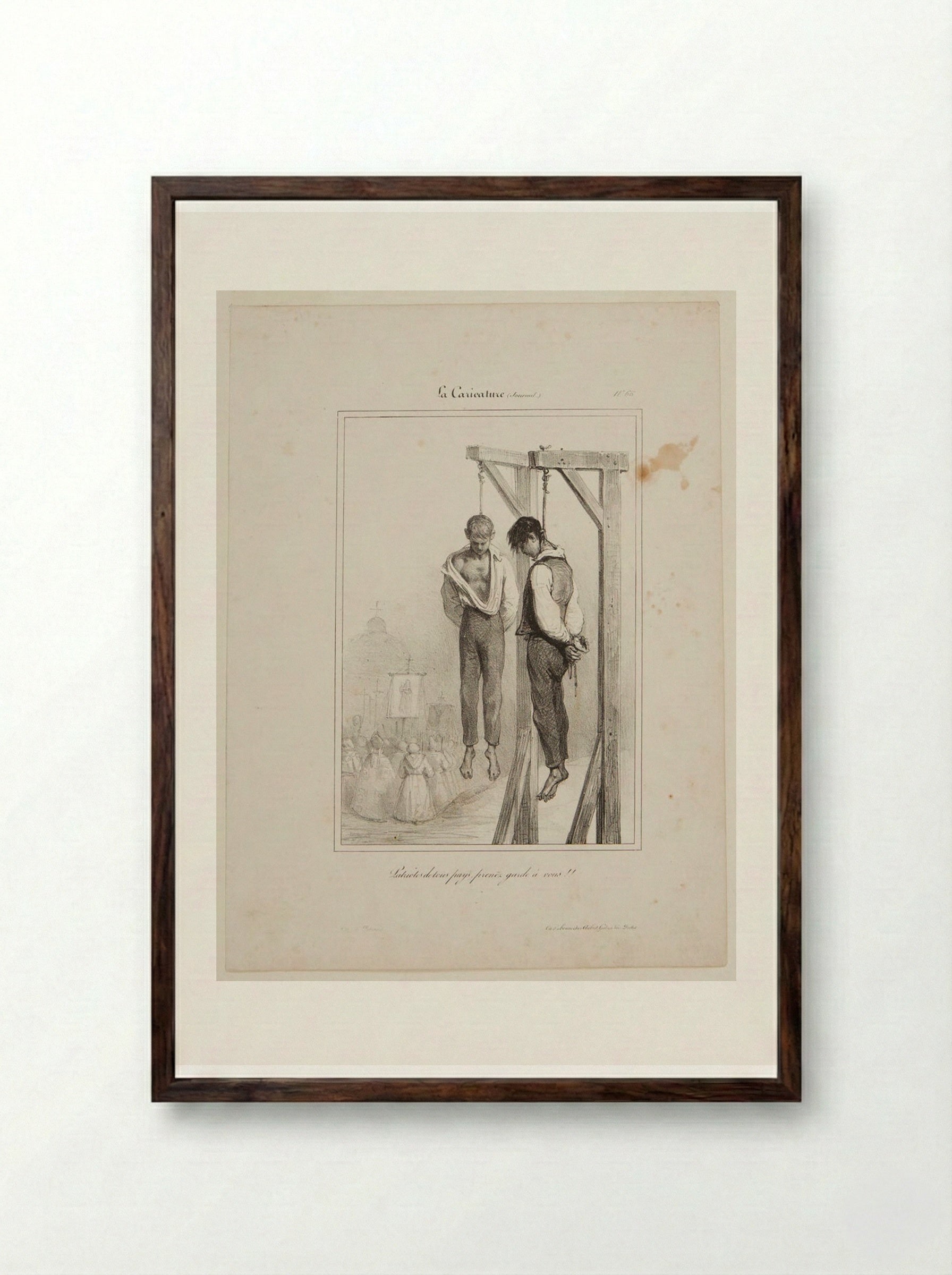 Patriots of All Nations, Watch Yourselves!! - Denis-Auguste-Marie Raffet - Framed Print Dark Wood