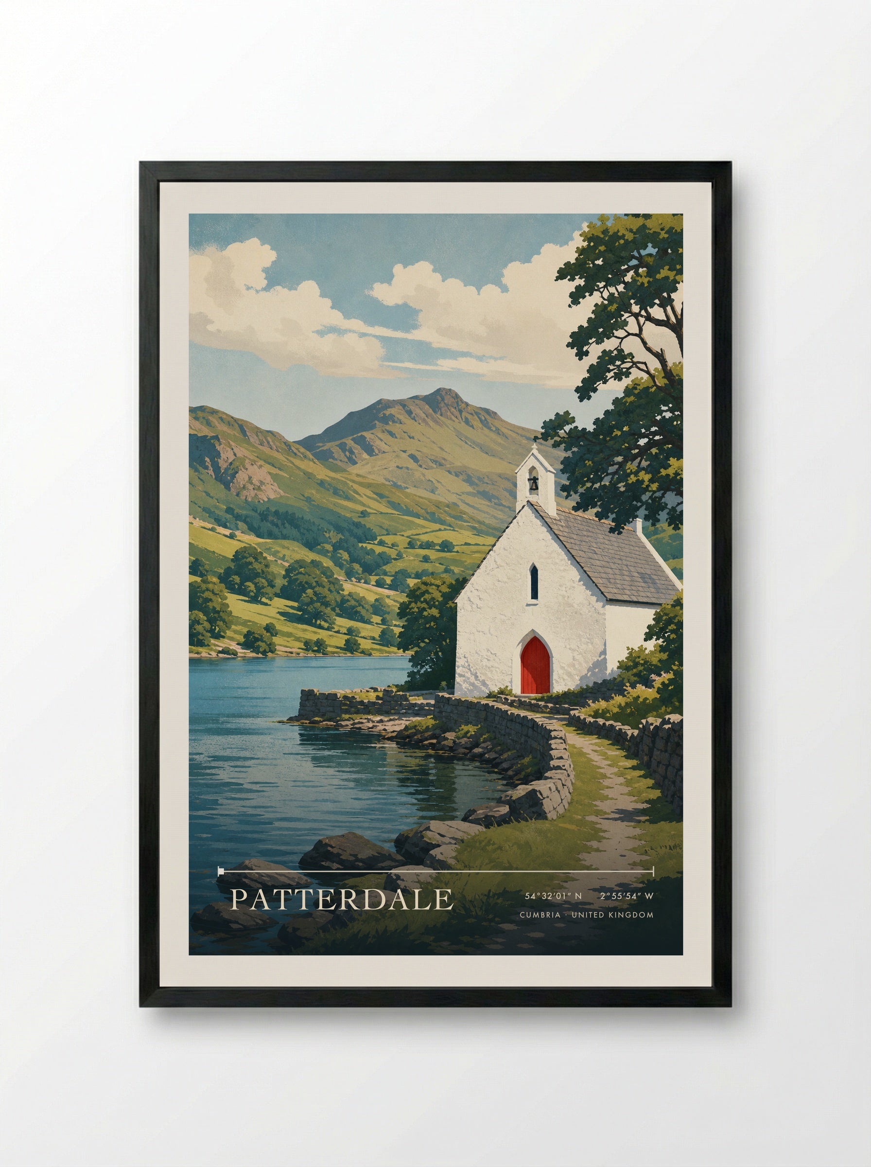 Patterdale Cumbria United Kingdom Travel Poster - Framed Print Black