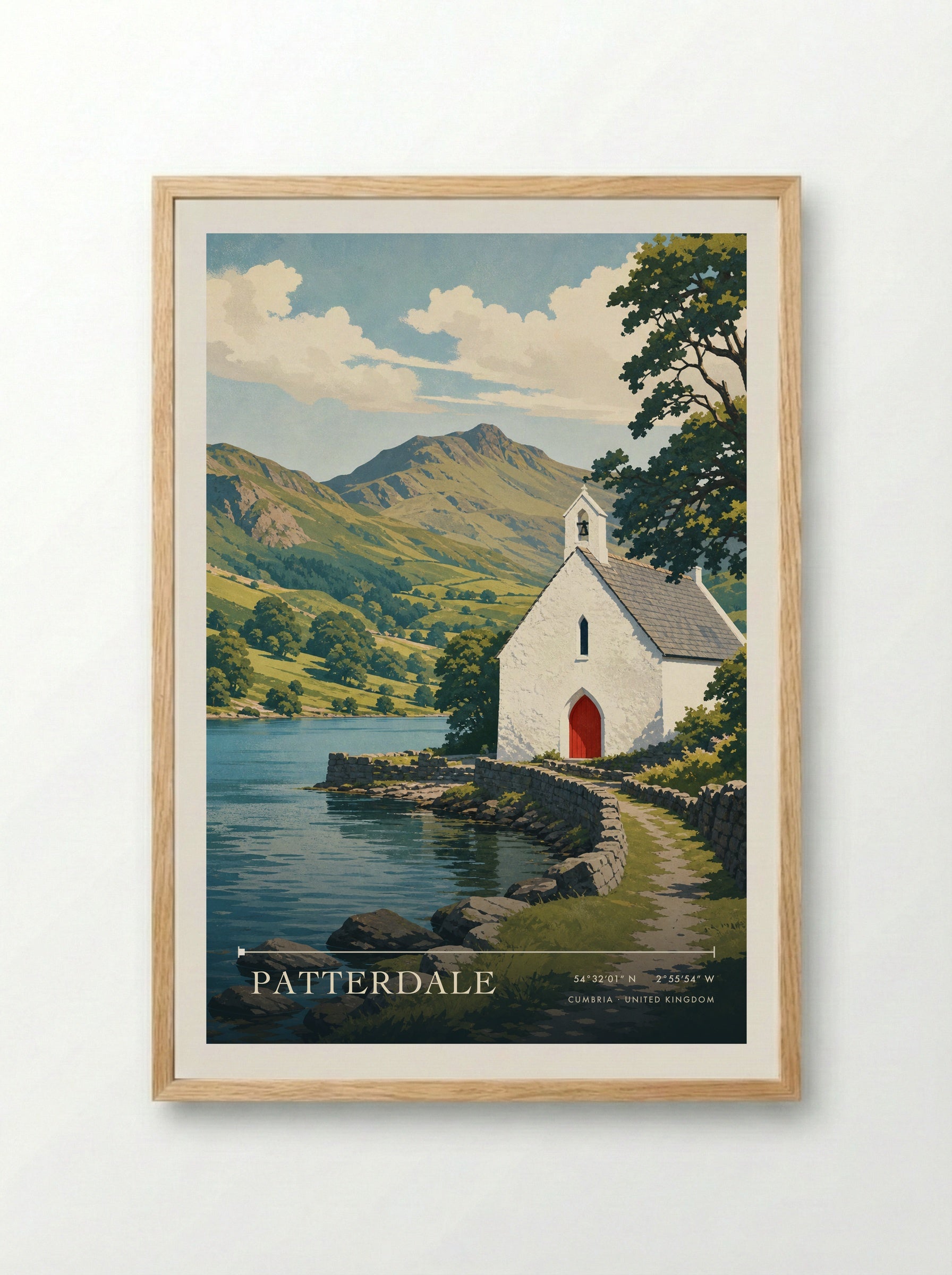 Patterdale Cumbria United Kingdom Travel Poster - Framed Print Wood