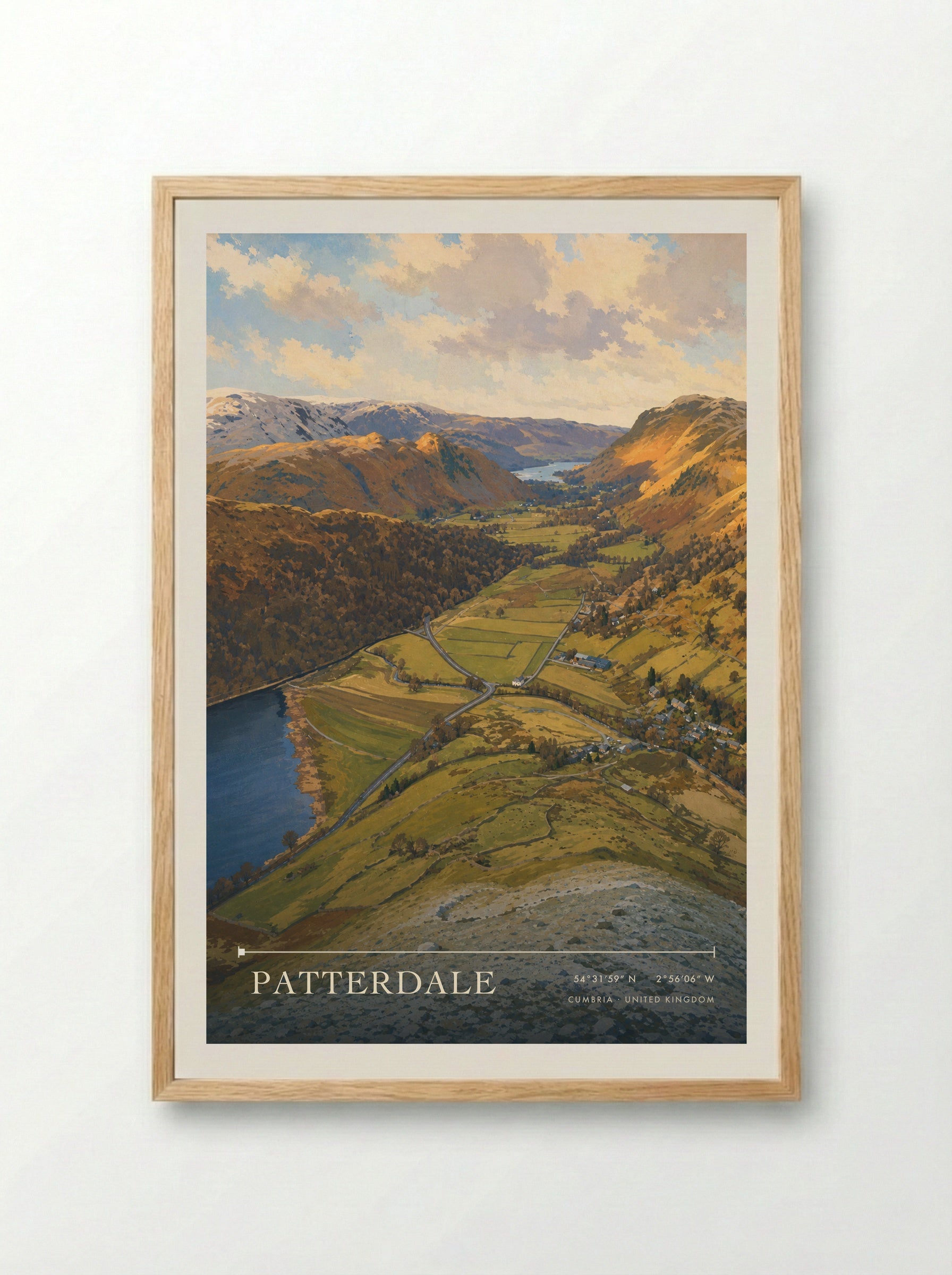 Patterdale Cumbria United Kingdom Travel Poster - Framed Print Wood