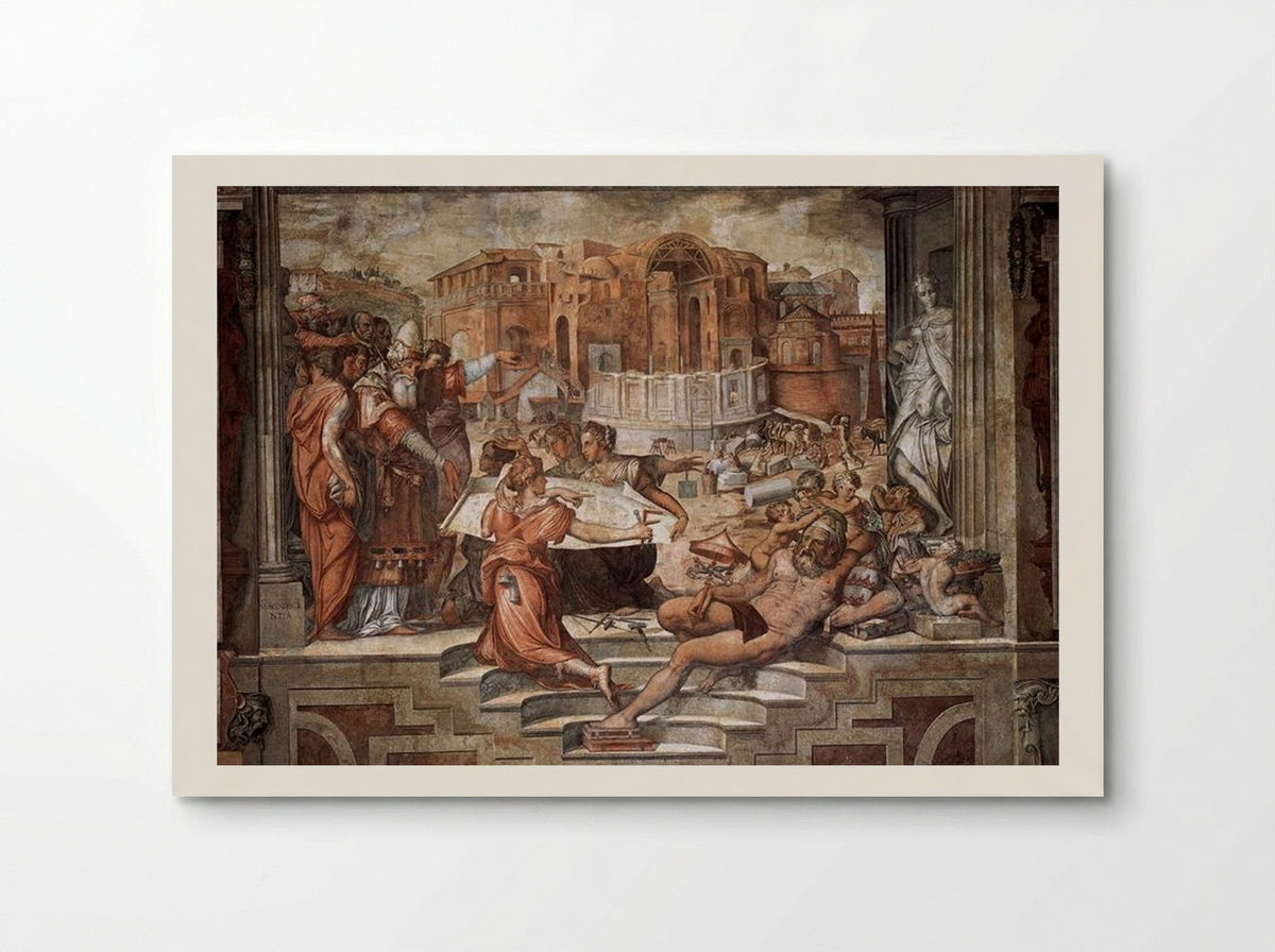 Paul III Farnese Directing the Continuance of St Peter's - Giorgio Vasari - Poster