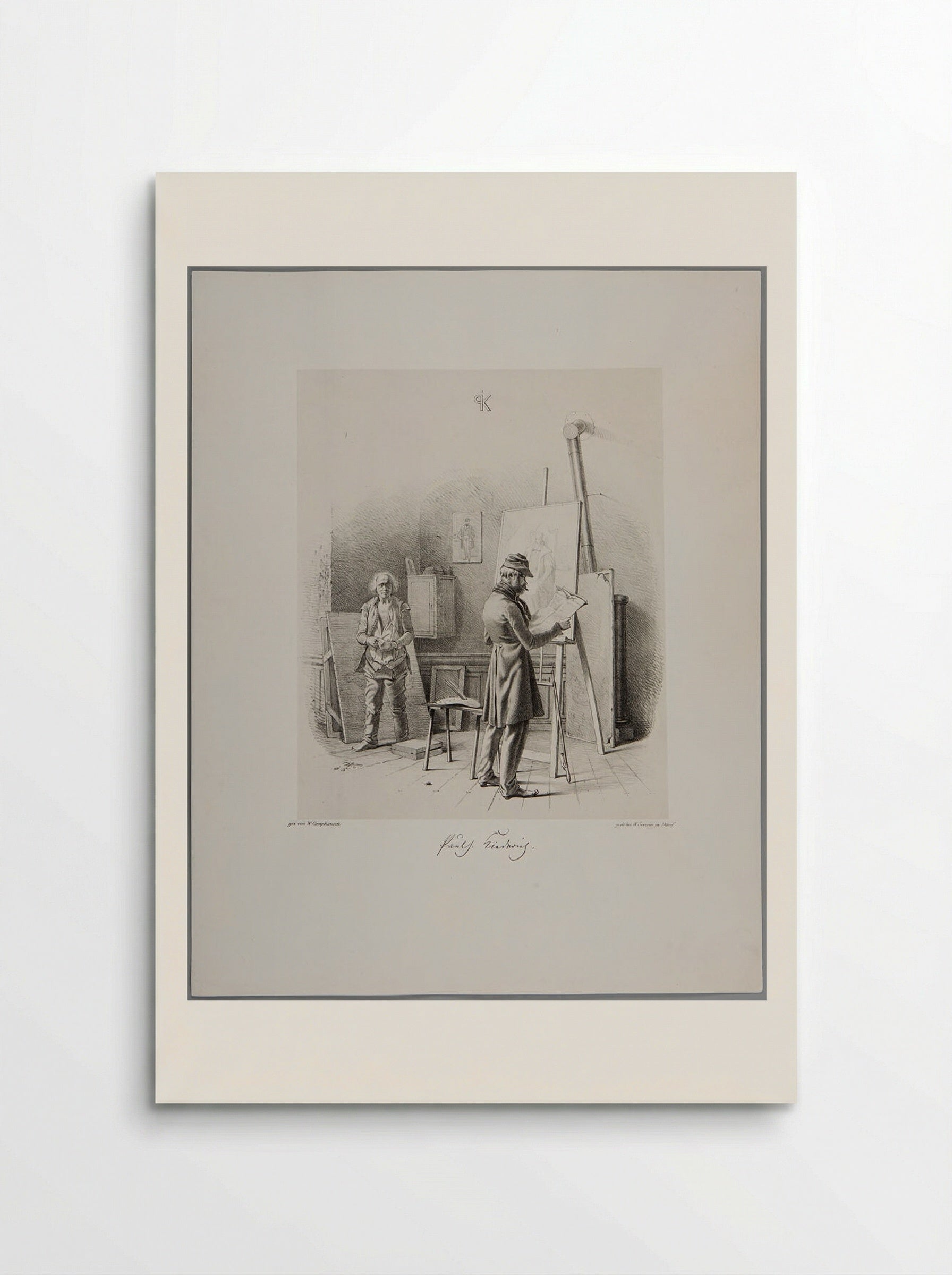 Paul Joseph Kiederich in His Studio - Wilhelm Camphausen - Poster