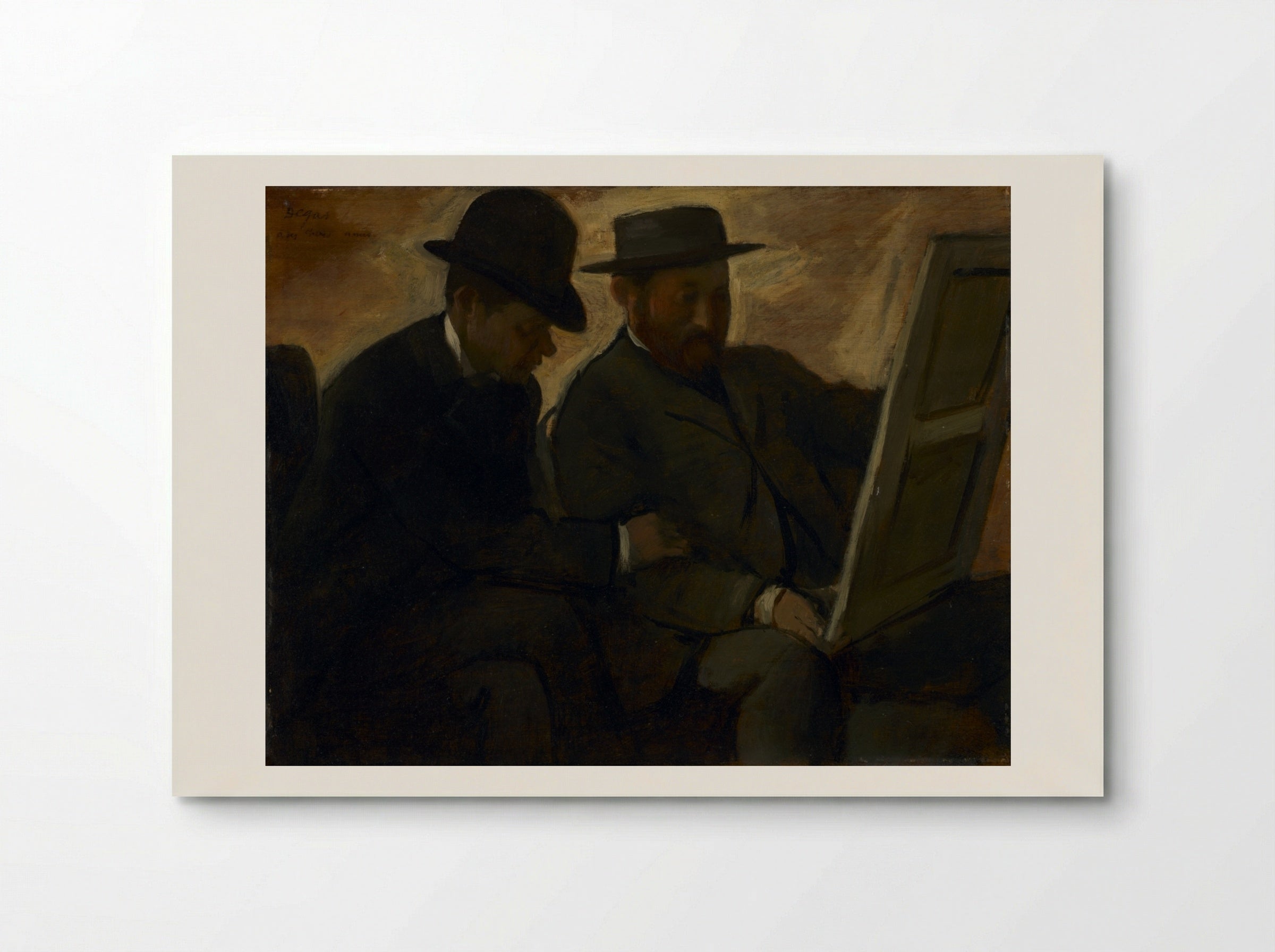 Paul Lafond and Alphonse Cherfils Examining a Painting - Edgar Degas - Poster