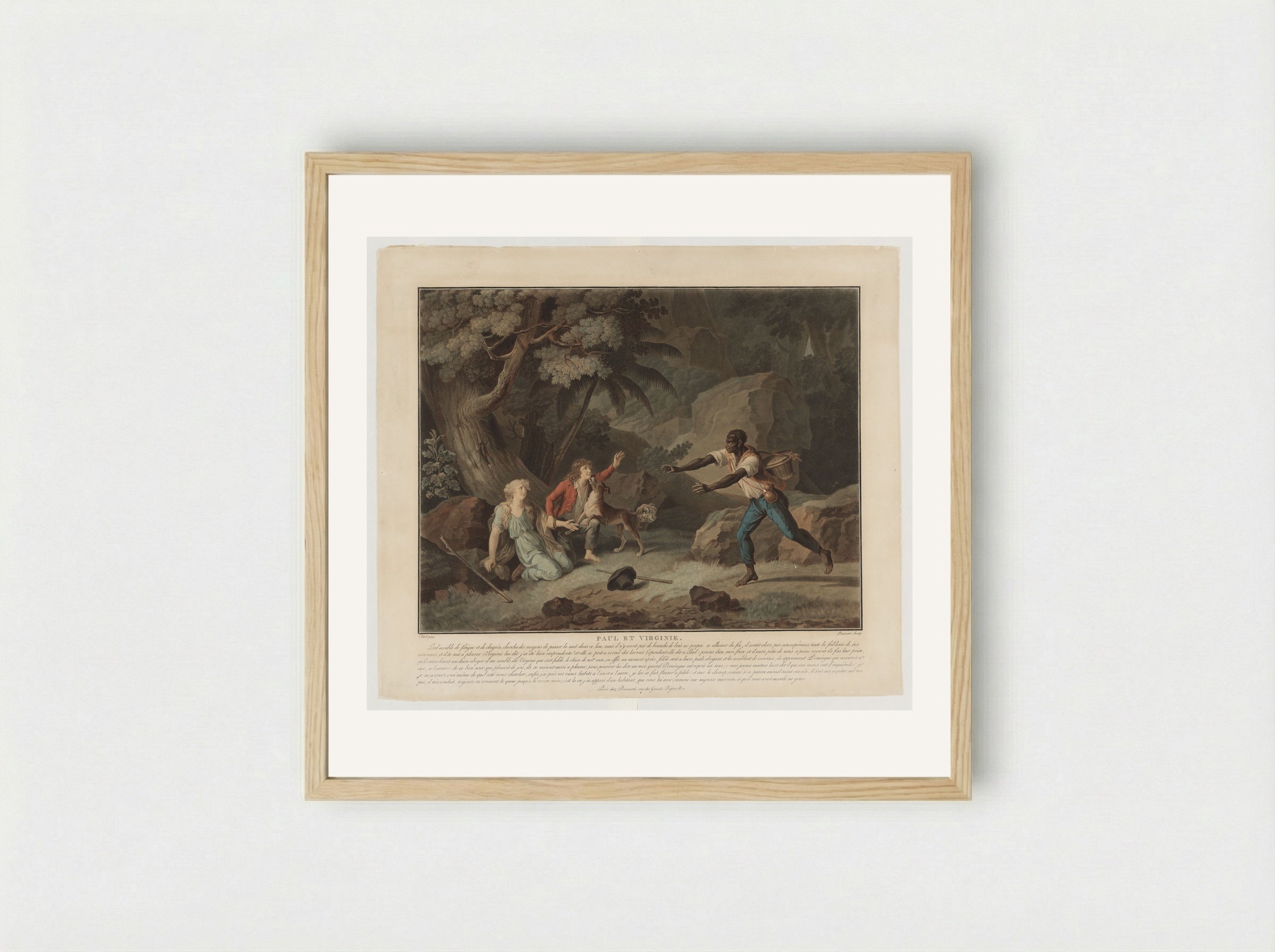 Paul et Virginie - Charles-Melchior Descourtis - Framed Print Wood