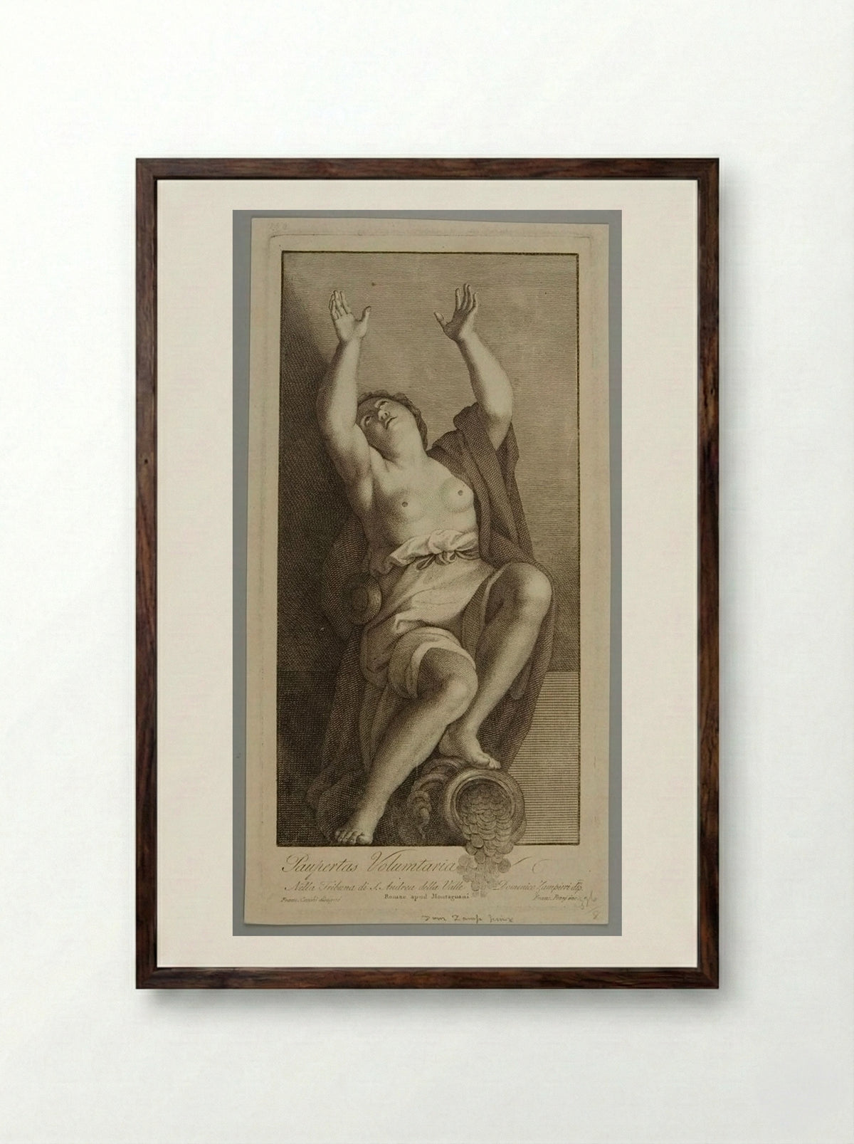 Paupertas Voluntaria - Francesco Pozzi - Framed Print Dark Wood