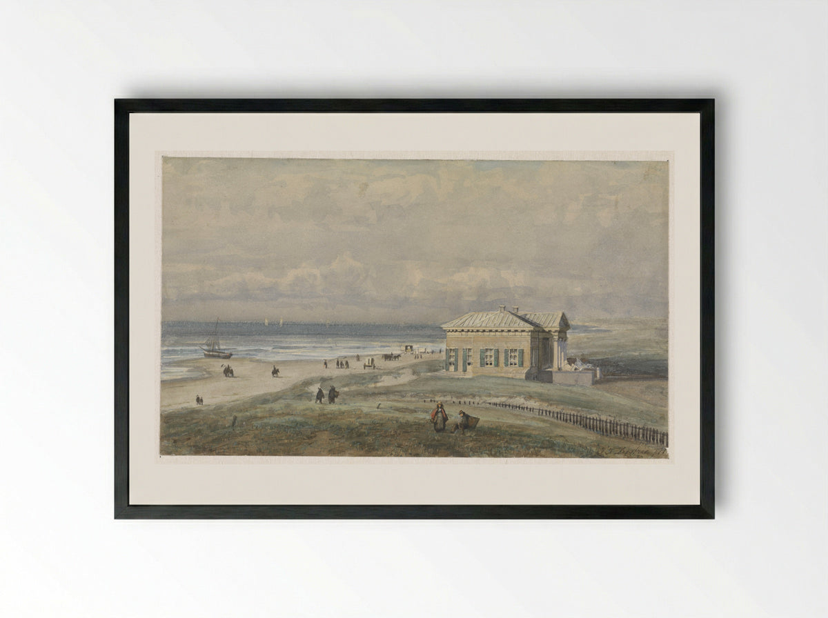 Paviljoen van Wied te Scheveningen - Johannes Josephus Destree - Framed Print Black