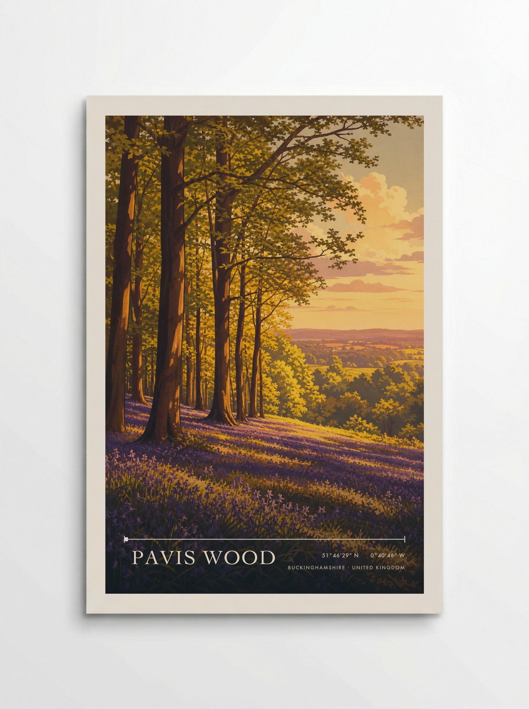 Pavis Wood Buckinghamshire United Kingdom Travel Poster - Poster
