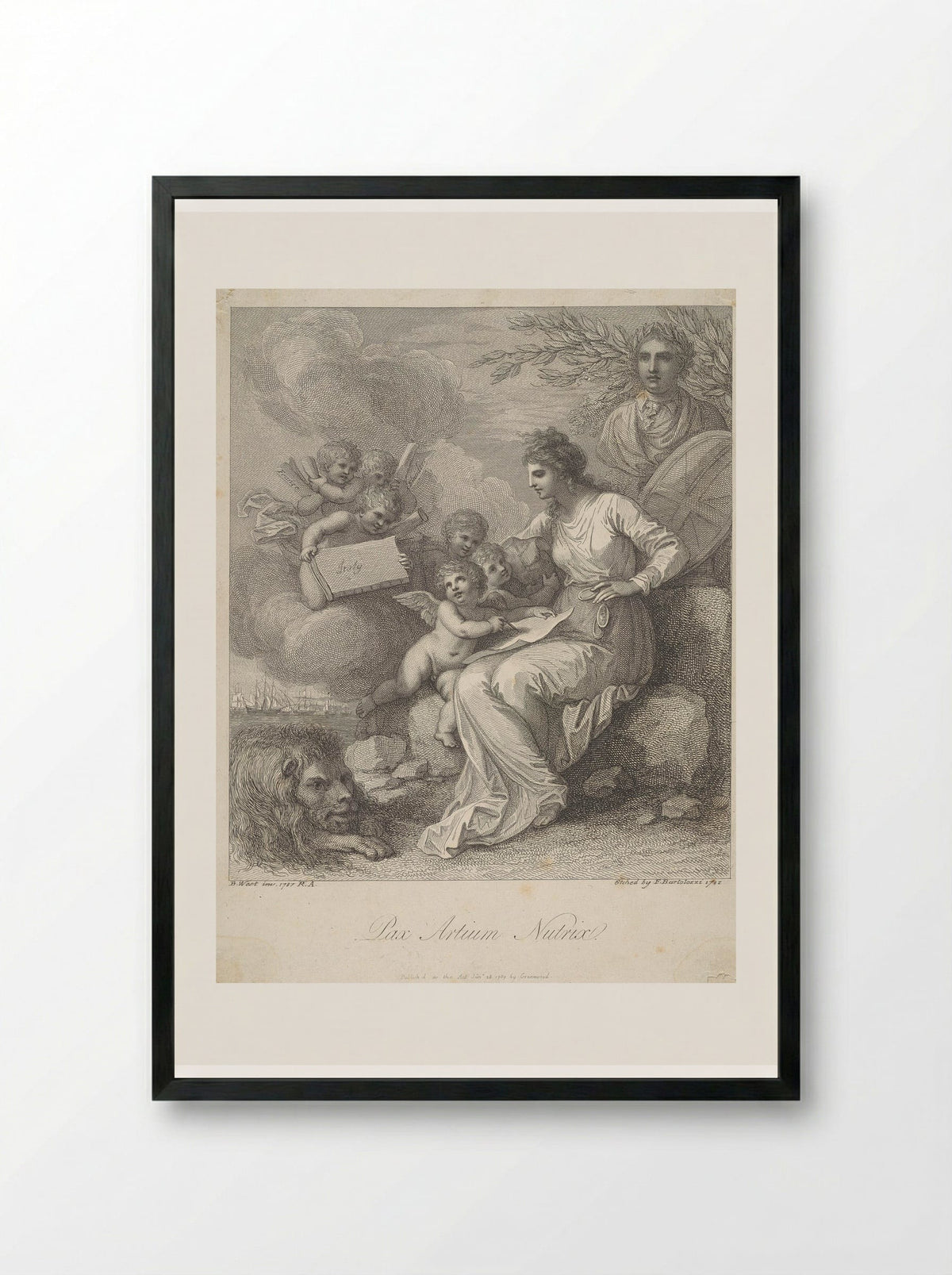 Pax Artium Nutrix - Francesco Bartolozzi - Framed Print Black