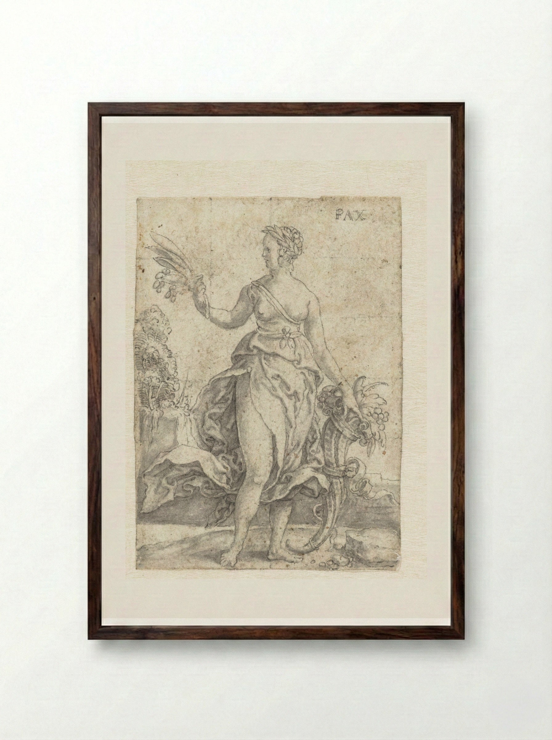 Pax - Heinrich Aldegrever - Framed Print Dark Wood
