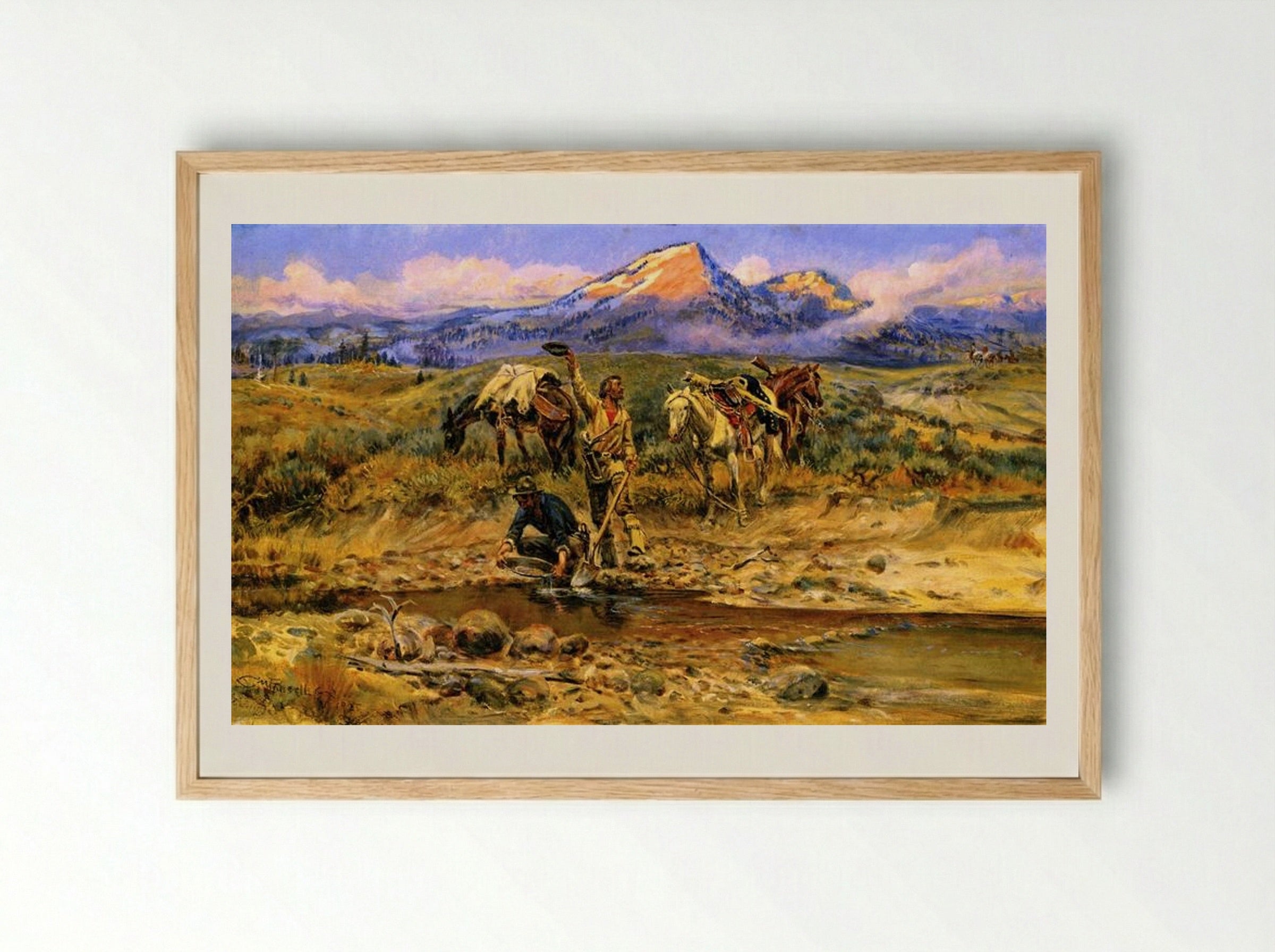 Pay Dirt - Charles M. Russell - Framed Print Wood