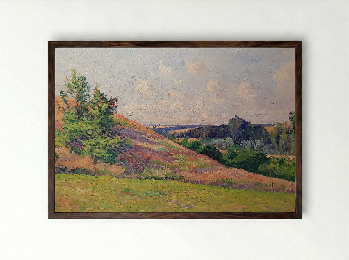 Paysage de Normandie, Bazincourt - Maximilien Luce - Framed Print Dark Wood