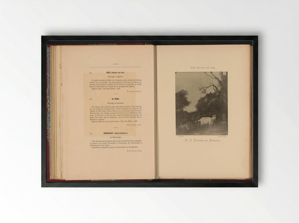 Paysage et animaux - Jacob van der Does (I) - Framed Print Black
