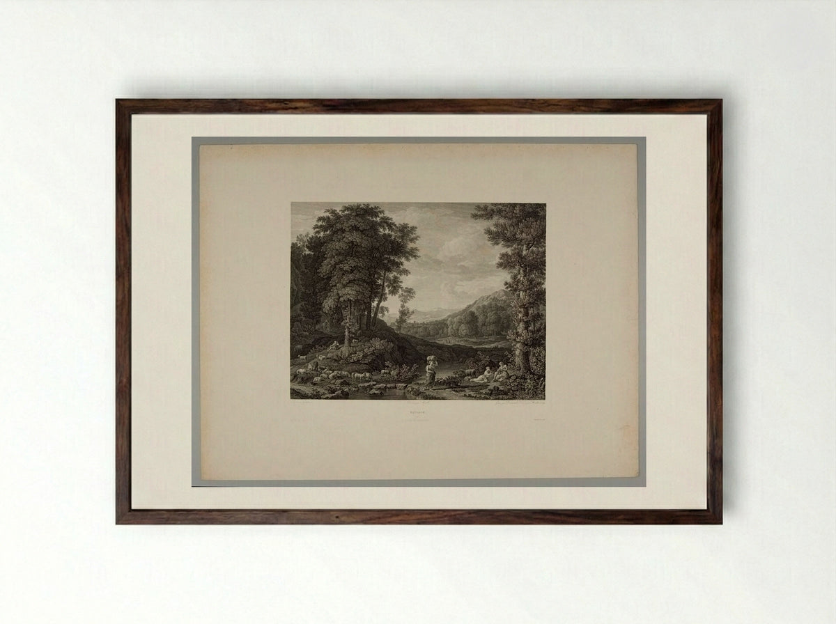 Paysage - Christian Haldenwang - Framed Print Dark Wood